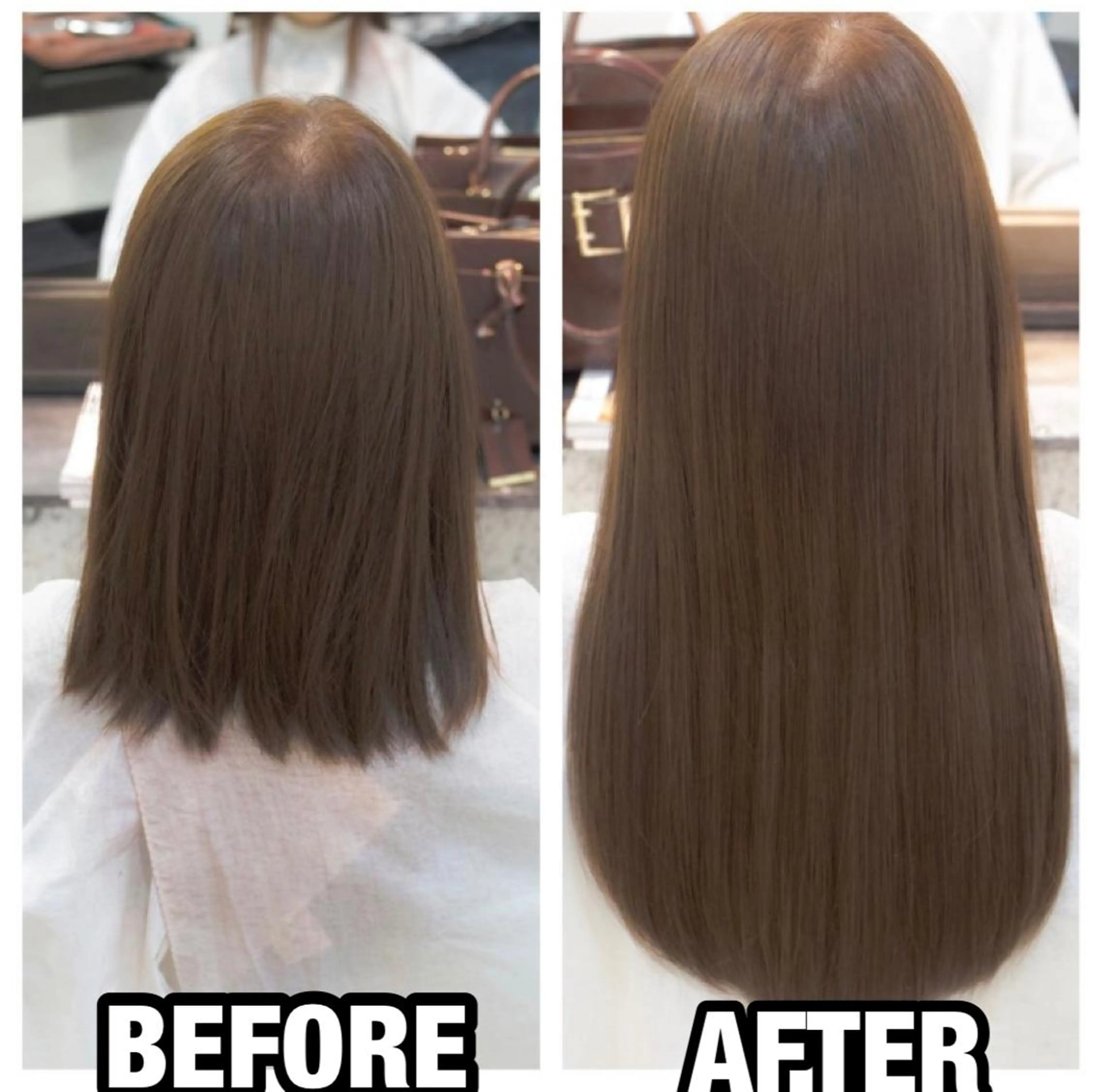 ミディアム シールエクステ エクステ カット ヘアカラー エクステ FÜRSTIN所属・西村髪質改善 ブリーチ縮毛矯正のヘアスタイル