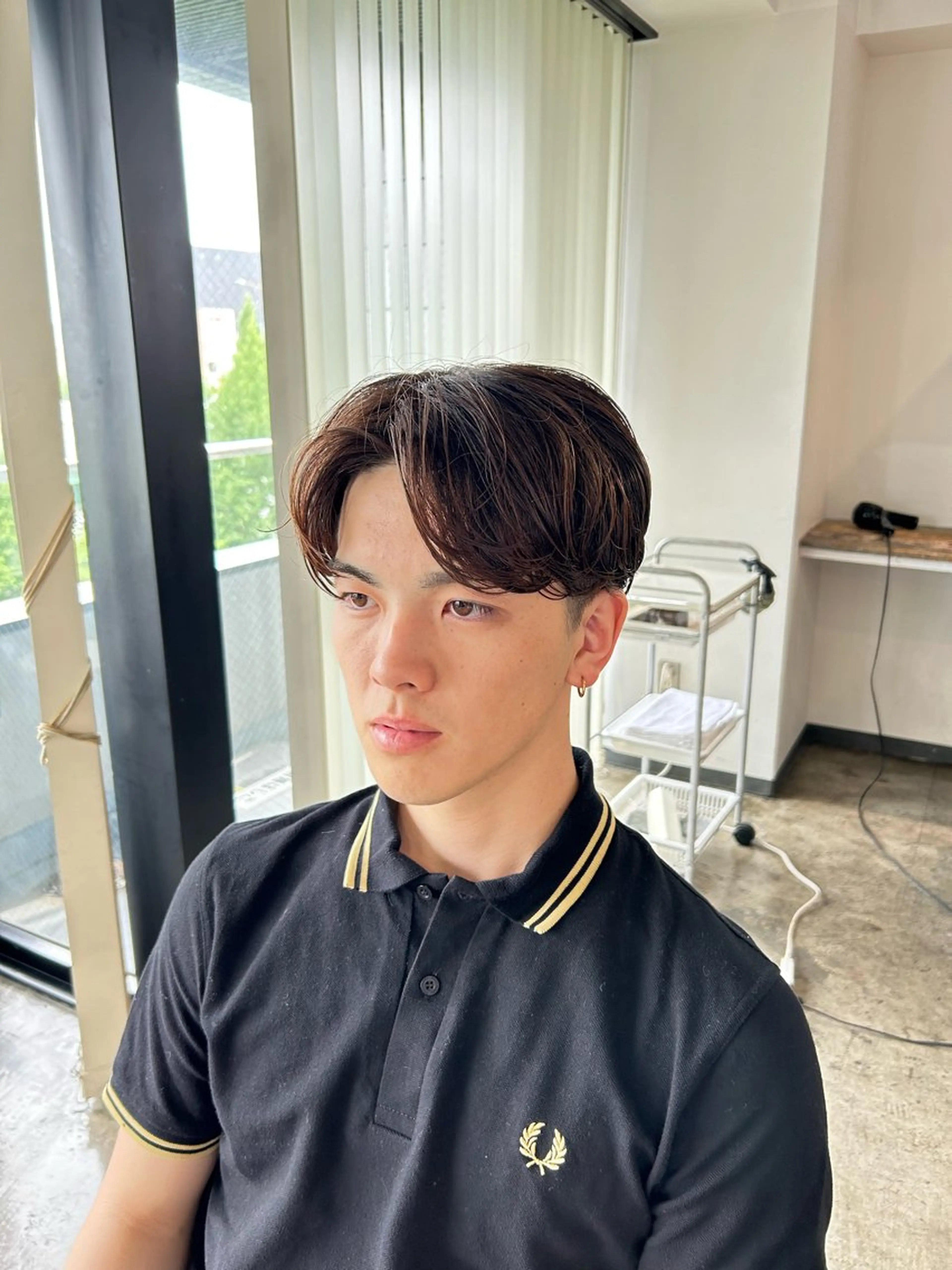 ショート パーマ メンズ カット パーマ become men's hair 名駅店所属・名駅/フェザーパーマ 韓国ヘア/森岡のヘアスタイル