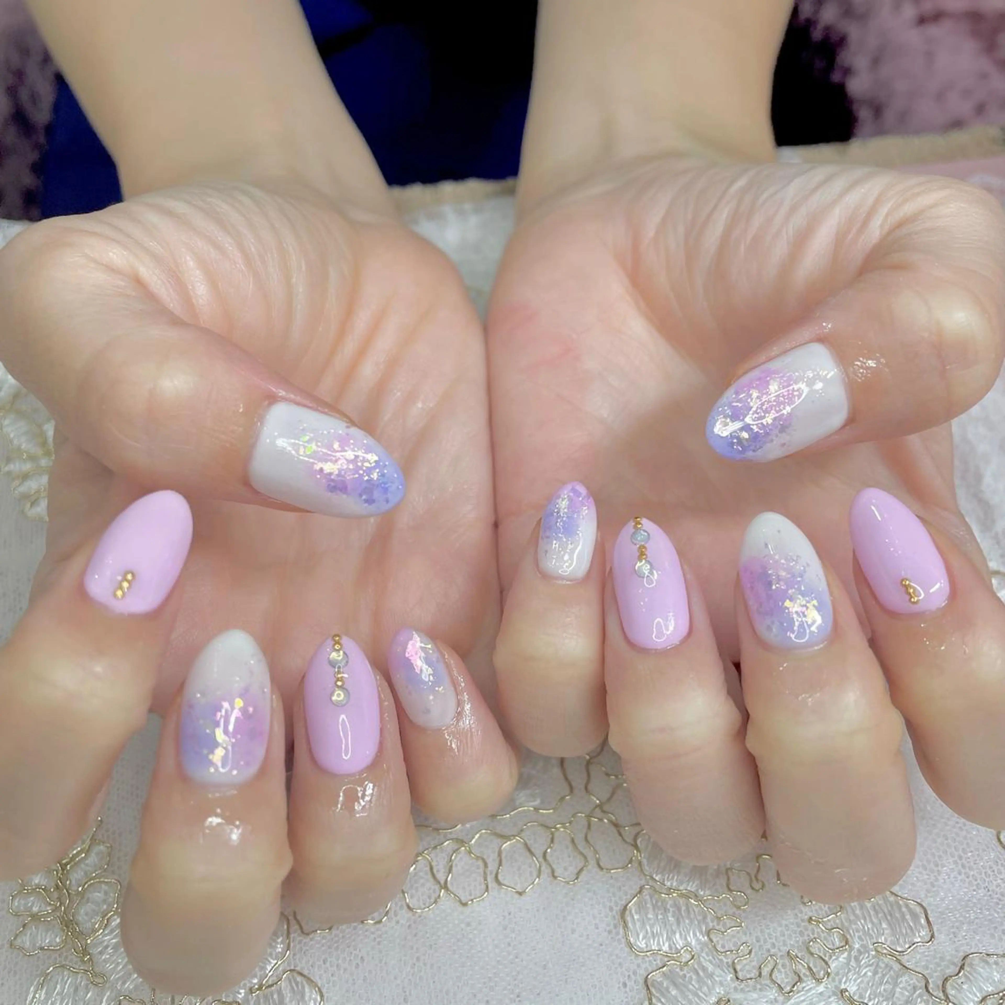 ネイル アートネイル オーロラネイル ジェルネイル 持ち込み ニュアンスネイル J terrace Nailのネイルデザイン