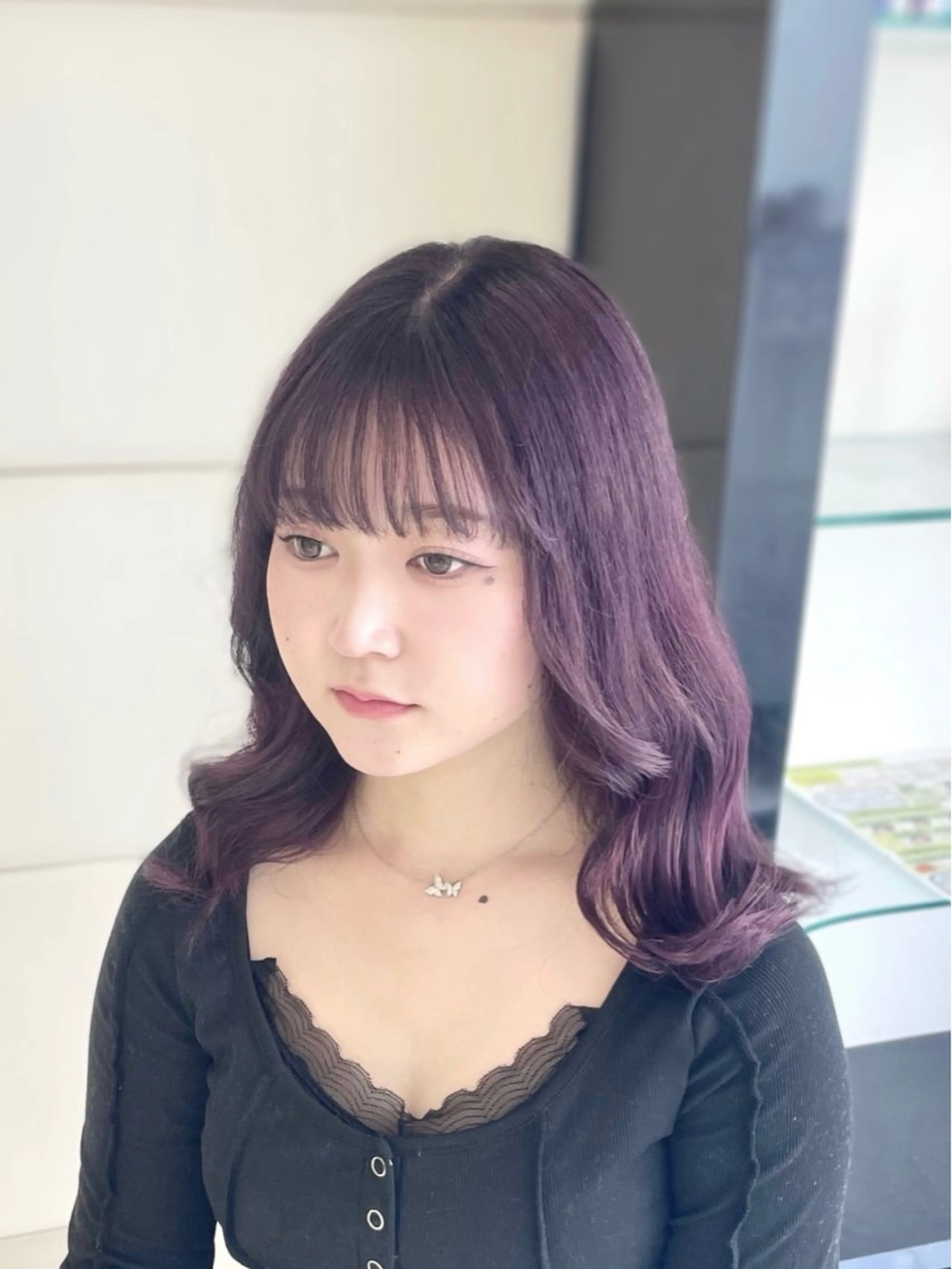 ロング カラー グレージュ ラベンダーカラー ミルクティーグレージュ カット ヘアカラー トリートメント motel所属・雰囲気引き出す ✨大人レディのヘアスタイル