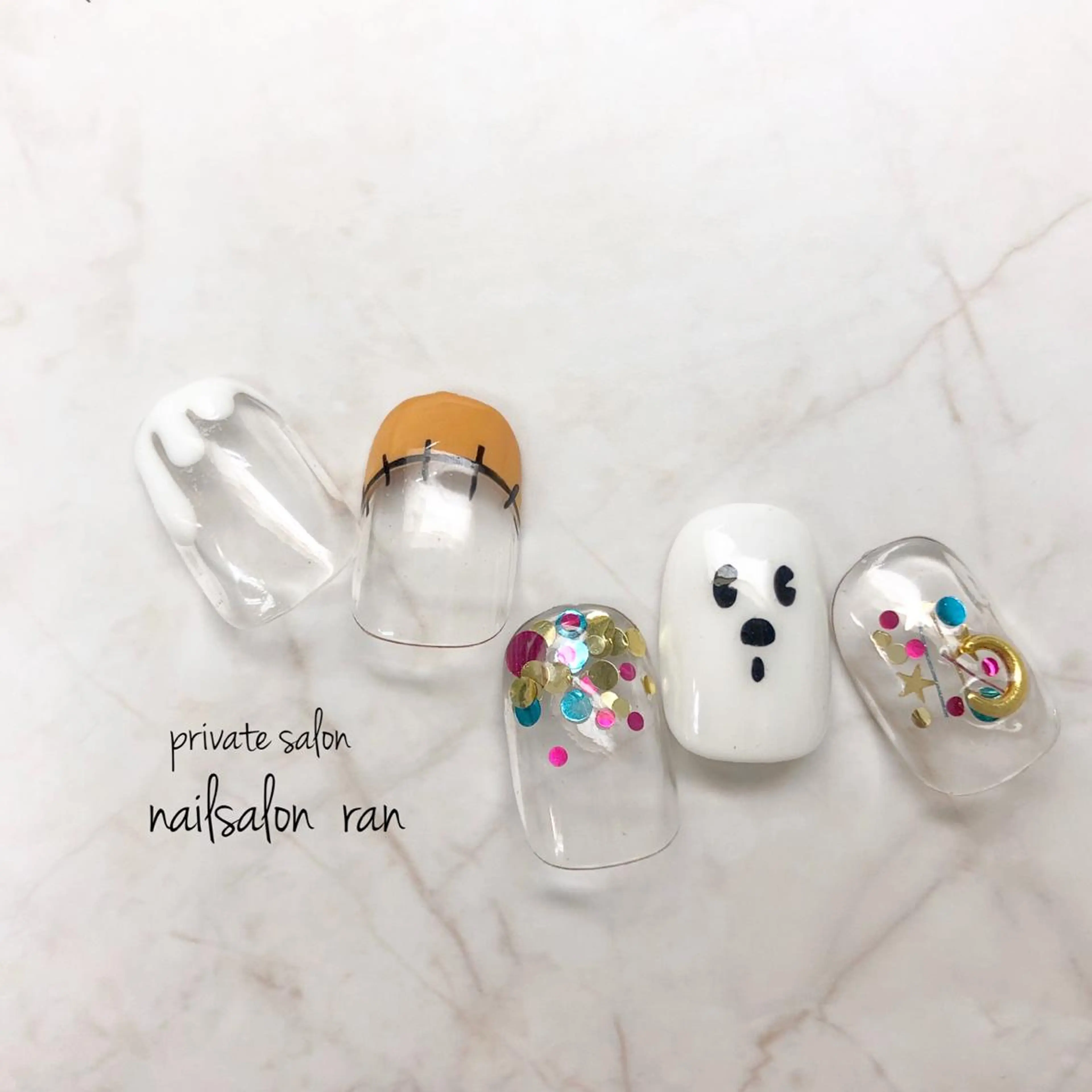 ネイル アートネイル ハロウィン 持ち込み nailsalon ranのネイルデザイン