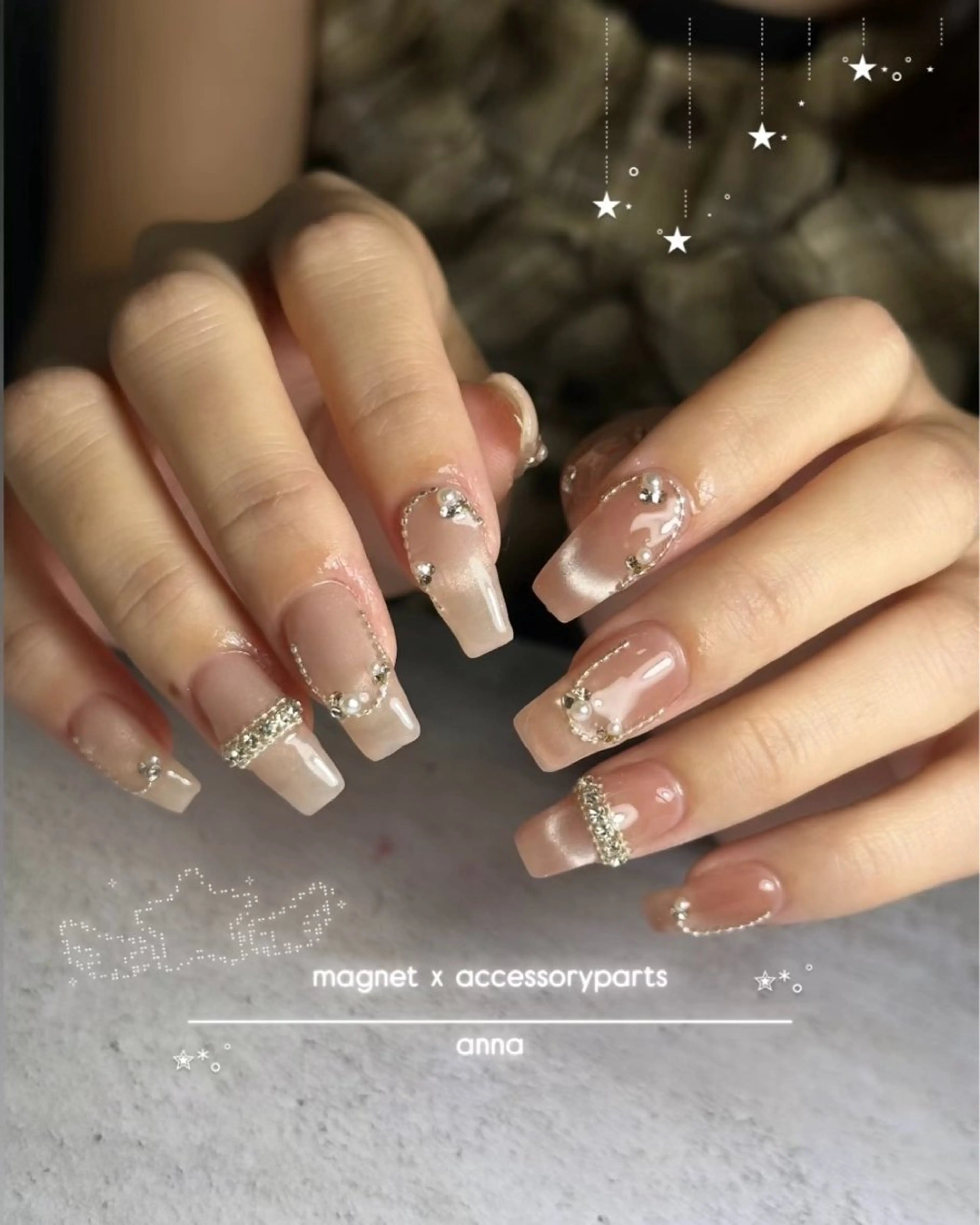 ネイル ハンドネイル GRANDE OSU Anna 🧸💛のネイルデザイン