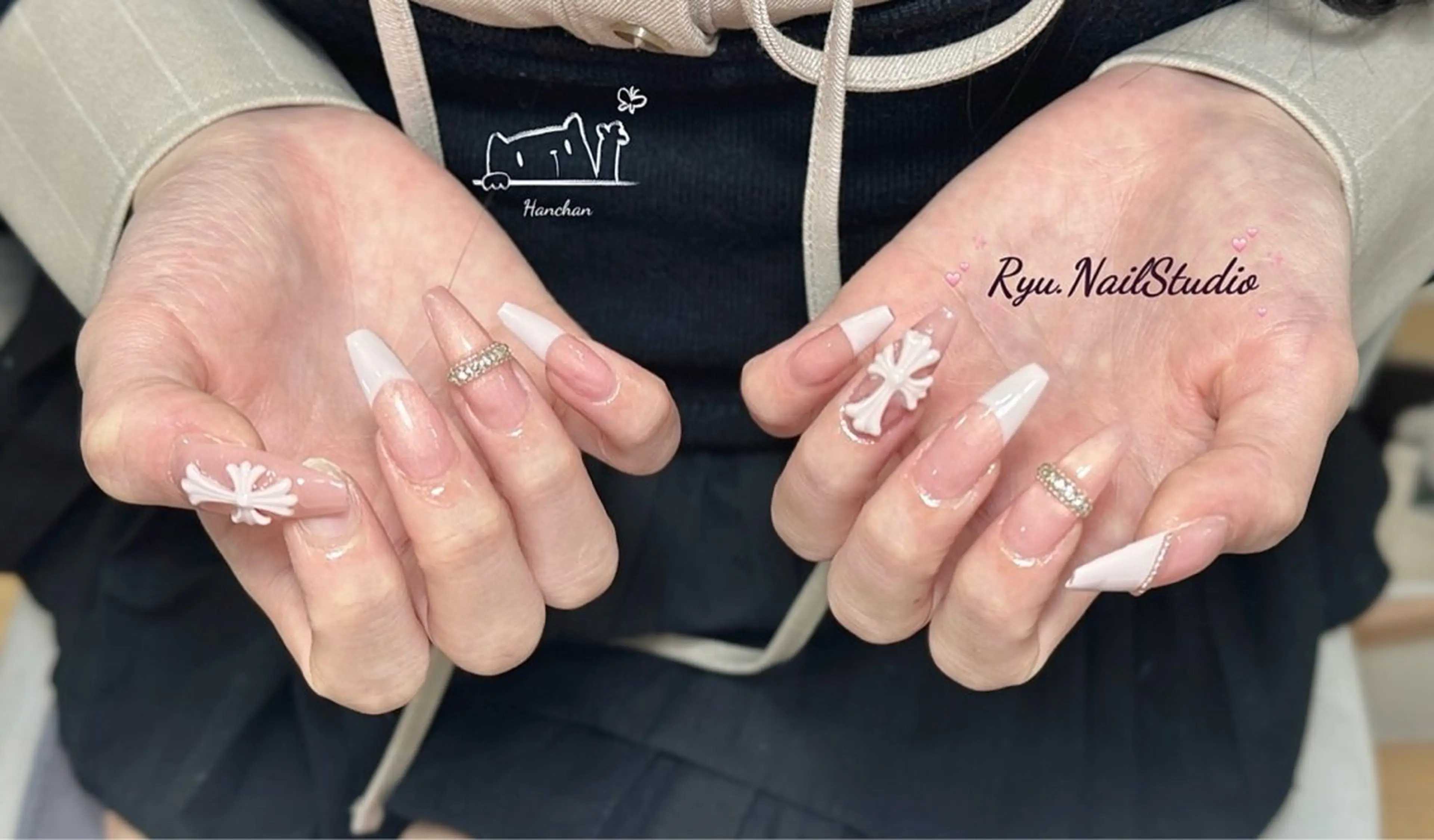 セミロング ハンドネイル Ryunail所属・Ryu Nail NekoChanのネイルデザイン