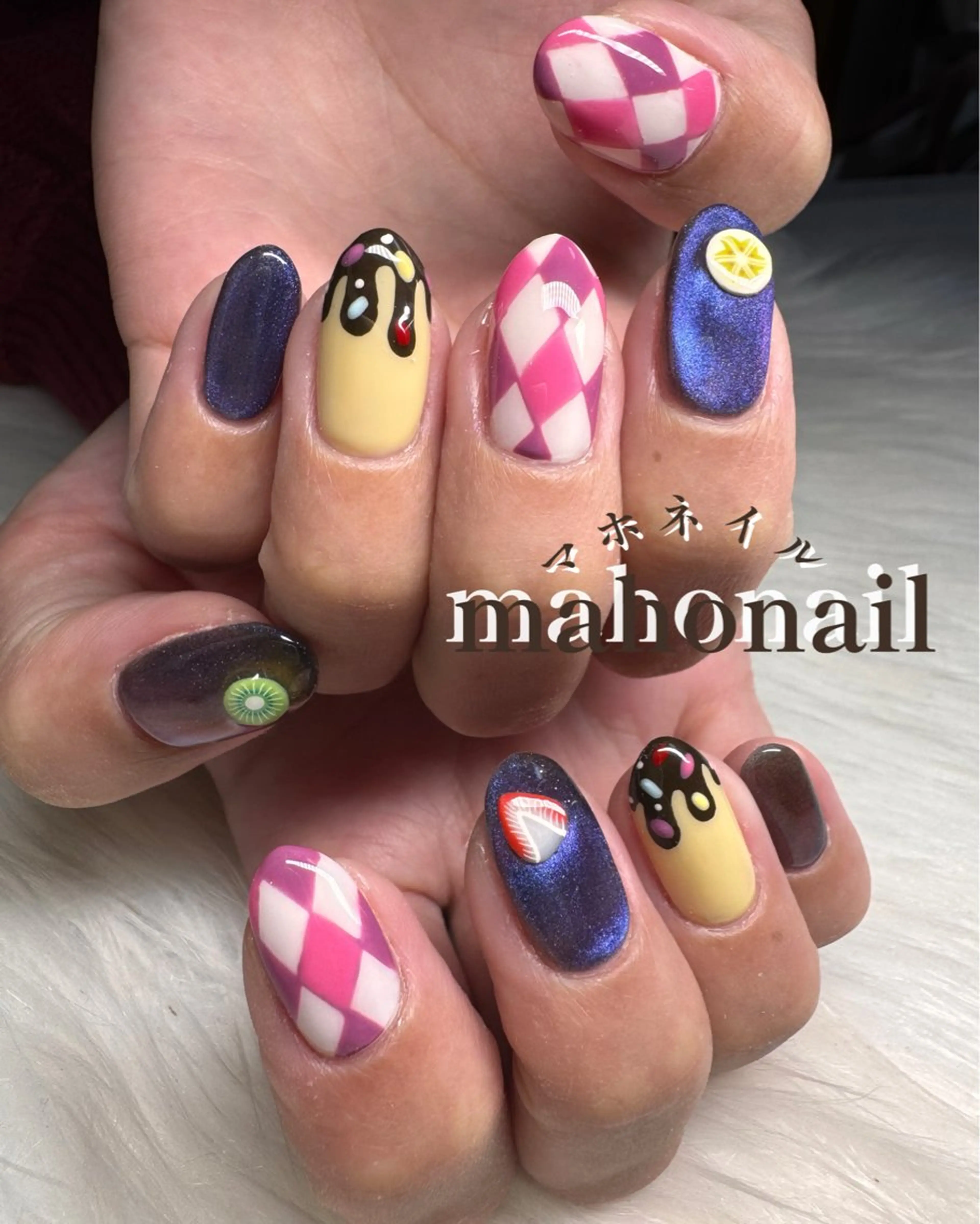 ネイル アートネイル マグネットネイル ワンカラーネイル maho nail マホネイルのネイルデザイン
