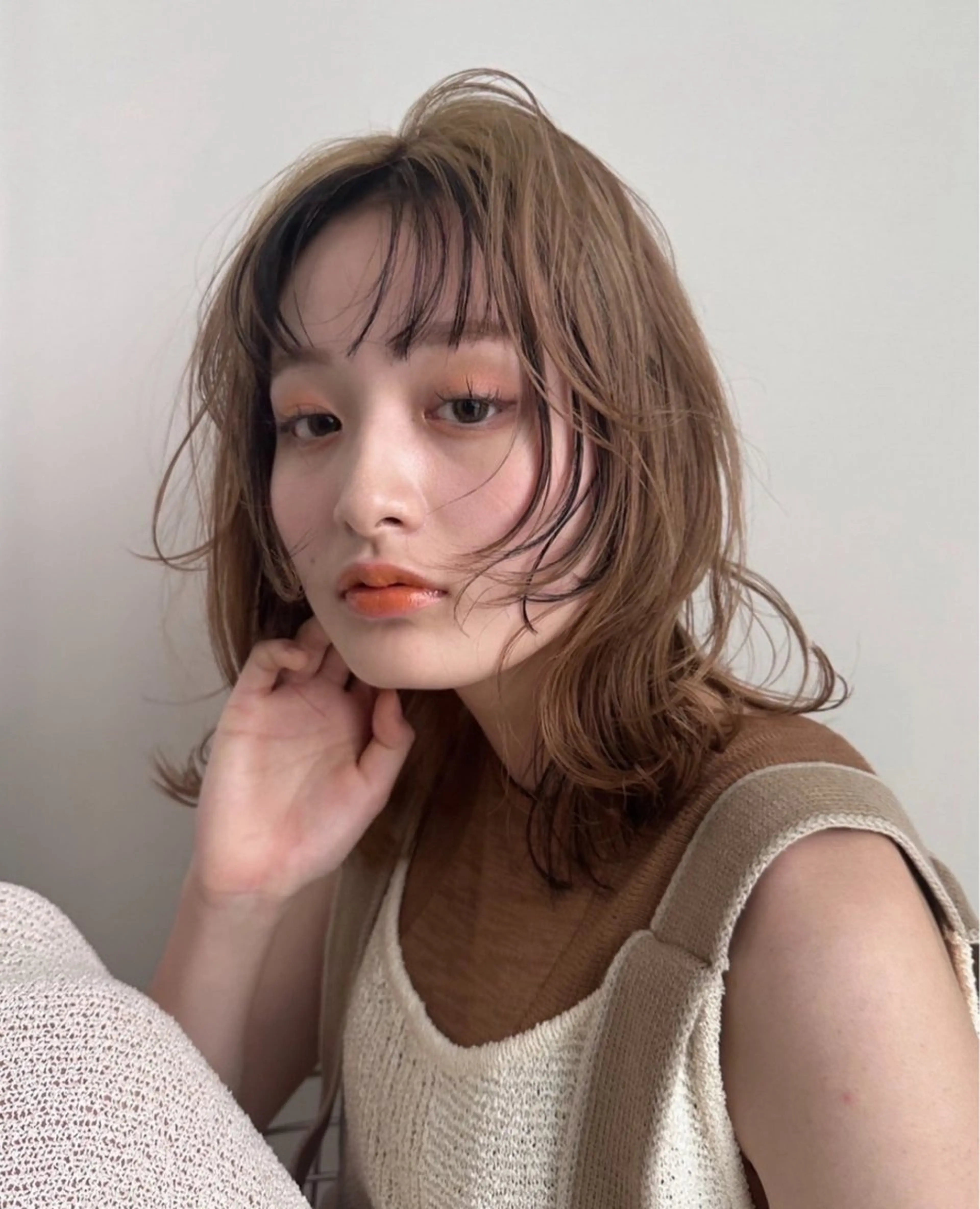 ミディアム カラー 祐川 愛希のヘアスタイル