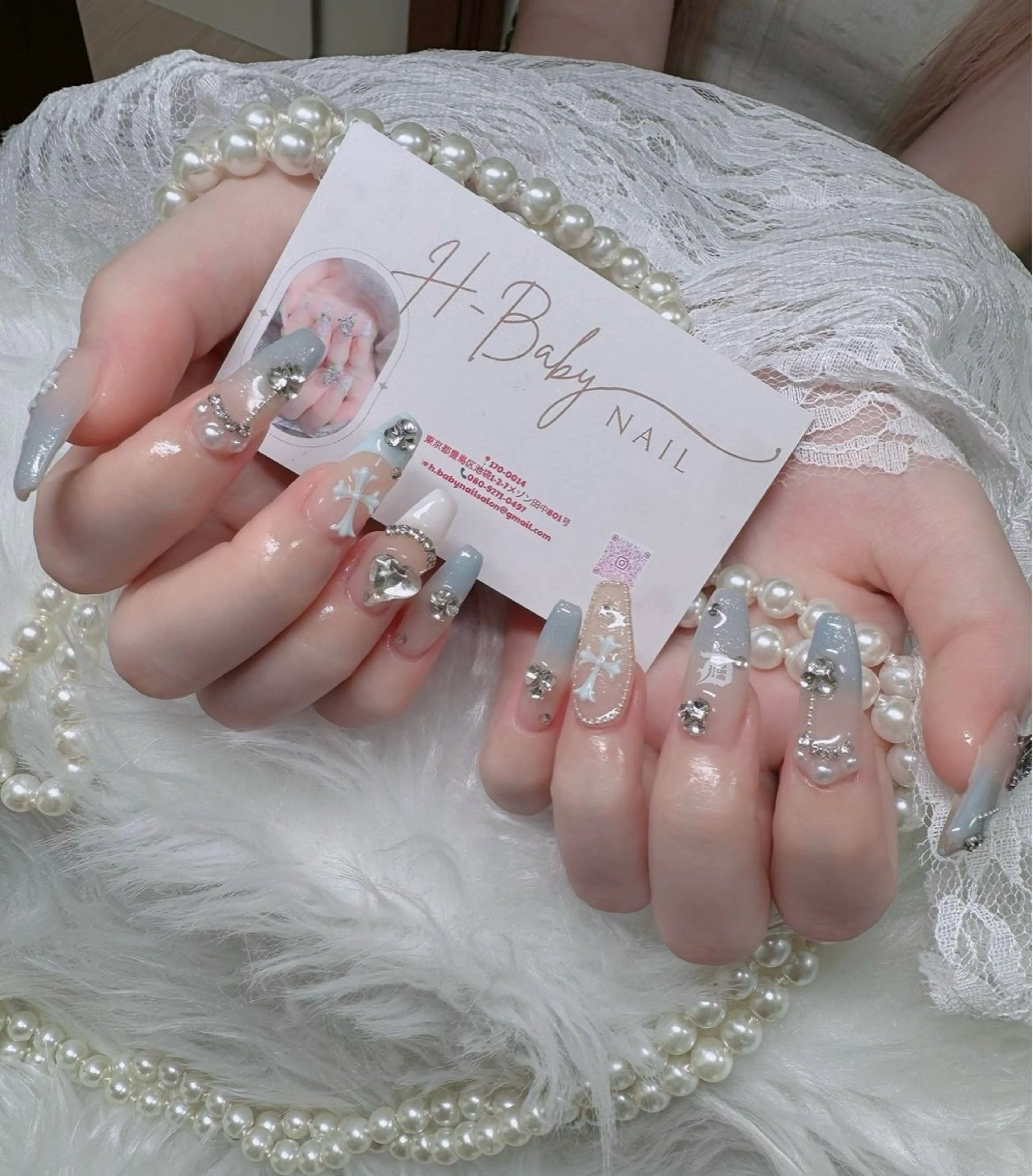 ネイル オーロラネイル フレンチネイル ジェルネイル ハロウィン 韓国ネイル ハンドネイル neco H.babynailのネイルデザイン