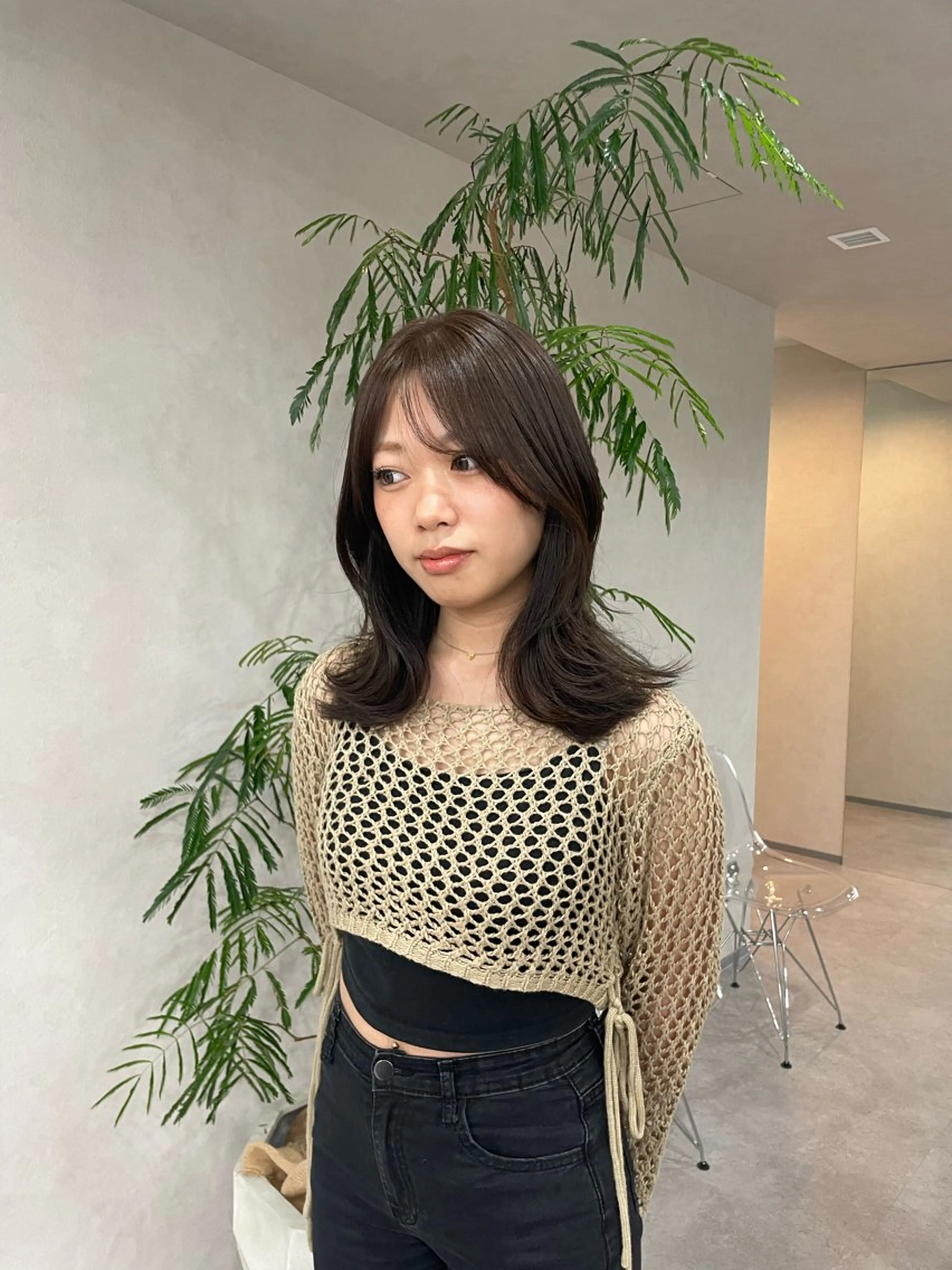 ロング カラー ヘアカラー トリートメント 🍐透明感カラー🍐 レイヤーカットのヘアスタイル