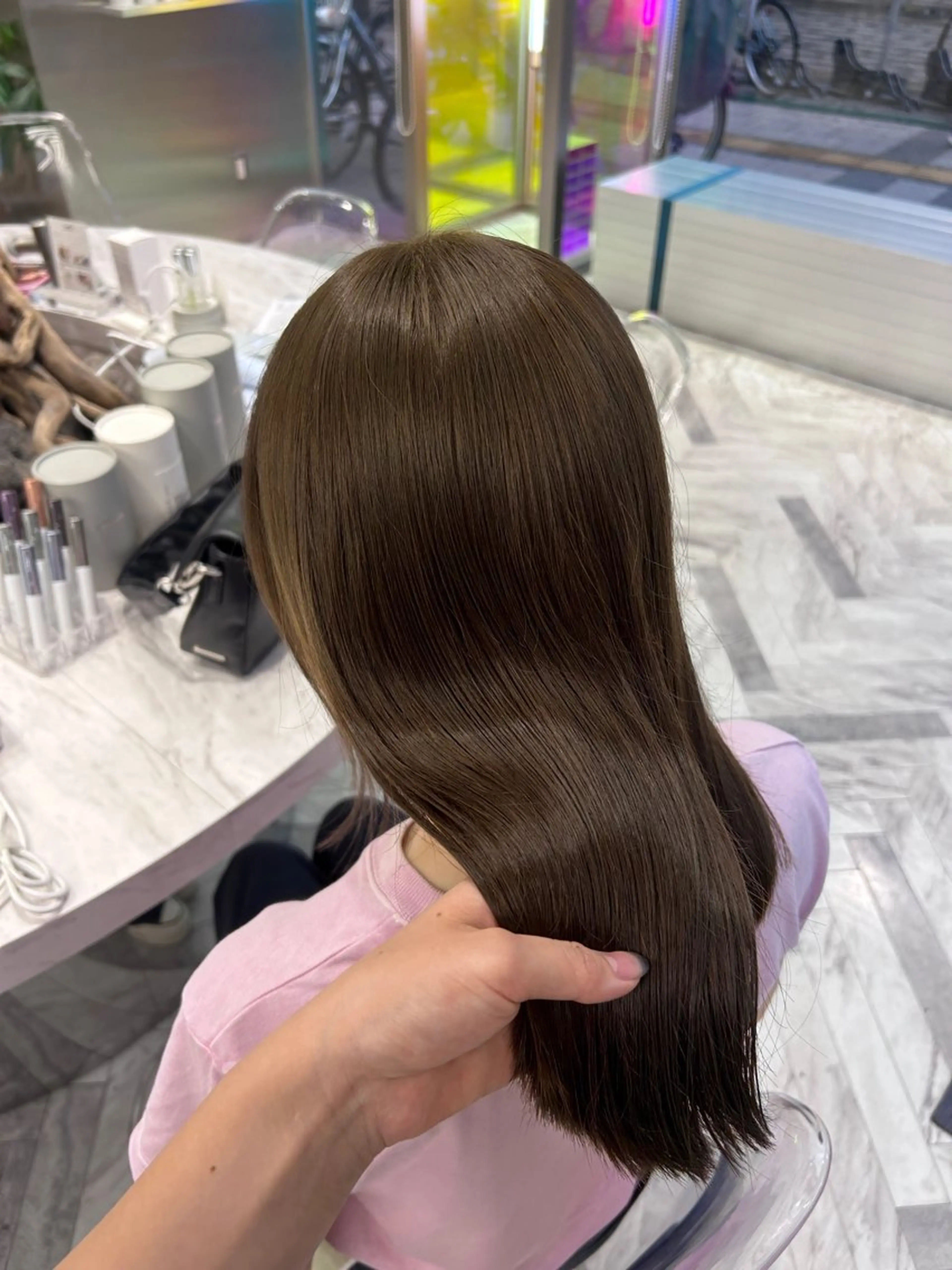 ミディアム カラー ヘアカラー トリートメント 冬っぽカラー/ マツエク/ゆきなのマツエク・マツパデザイン