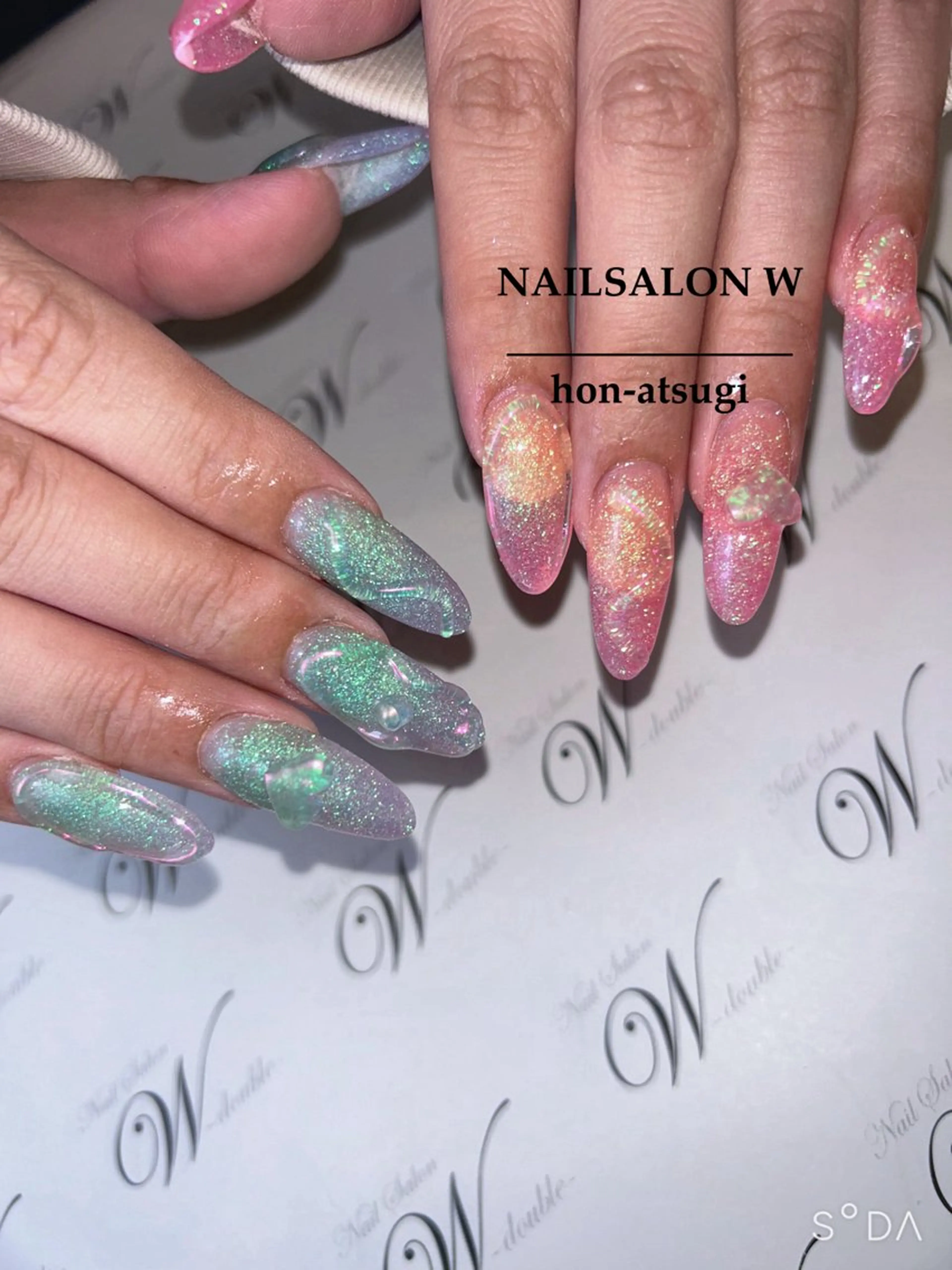 ロング ロング ハンドネイル ネイルサロン ダブルのネイルデザイン