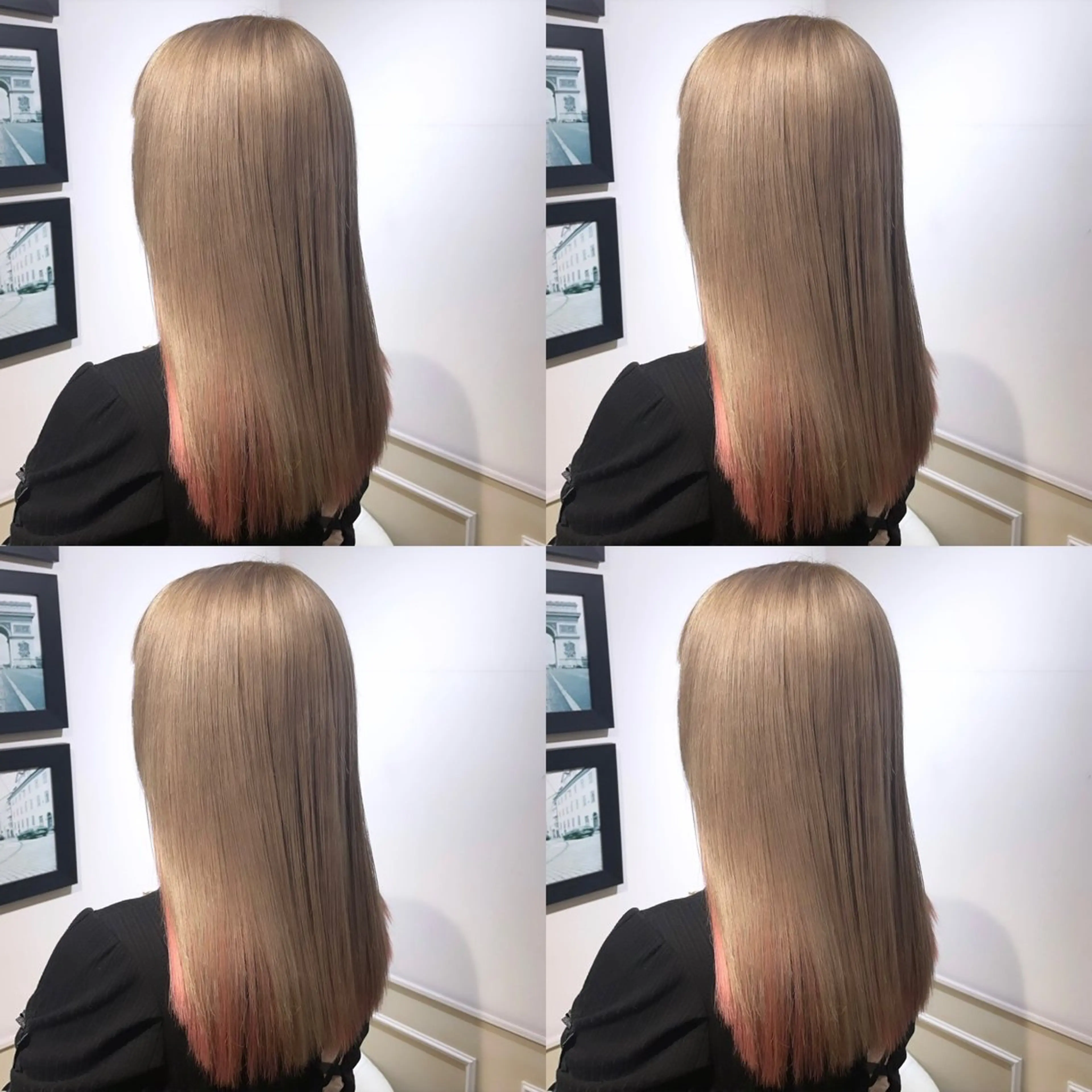 セミロング カラー ピンクカラー エクステ 🌟トップデザイナー 高橋🌟のヘアスタイル