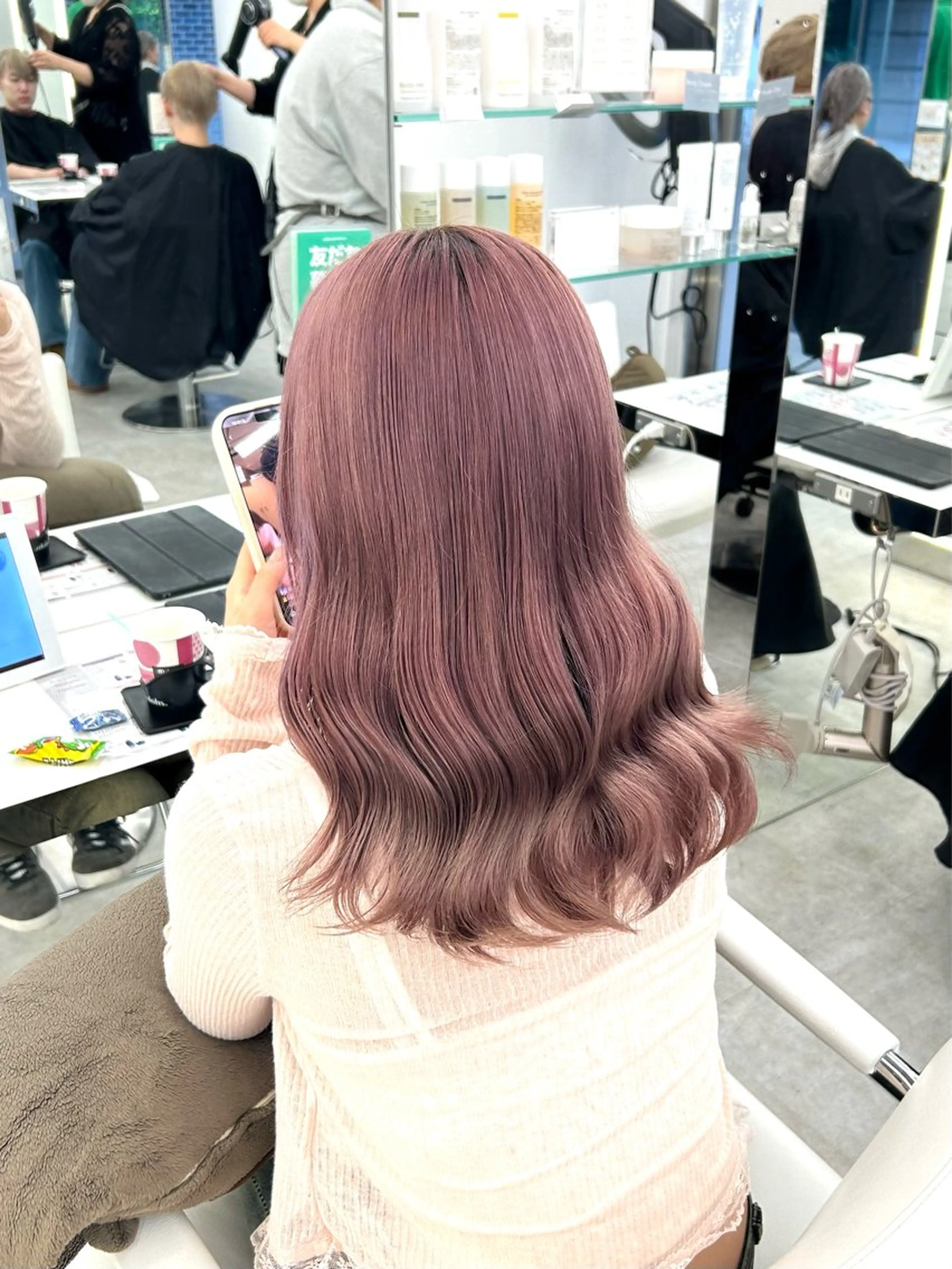 セミロング ヘアカラー トリートメント 透明感ハイトーン特化 /ケアブリーチ/莉駒のヘアスタイル