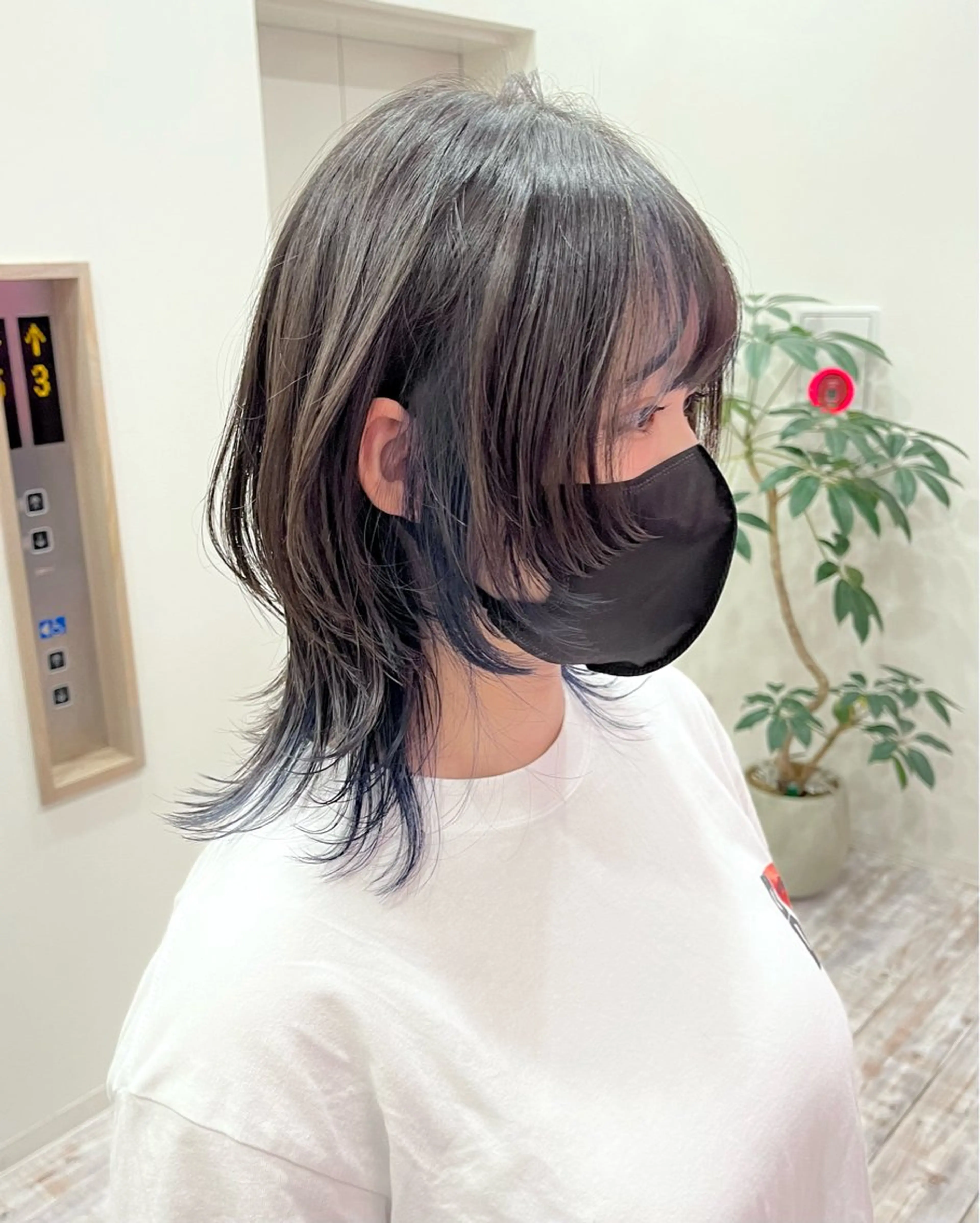 ミディアム 大阪ウルフカット 🐺デザインカラーのヘアスタイル