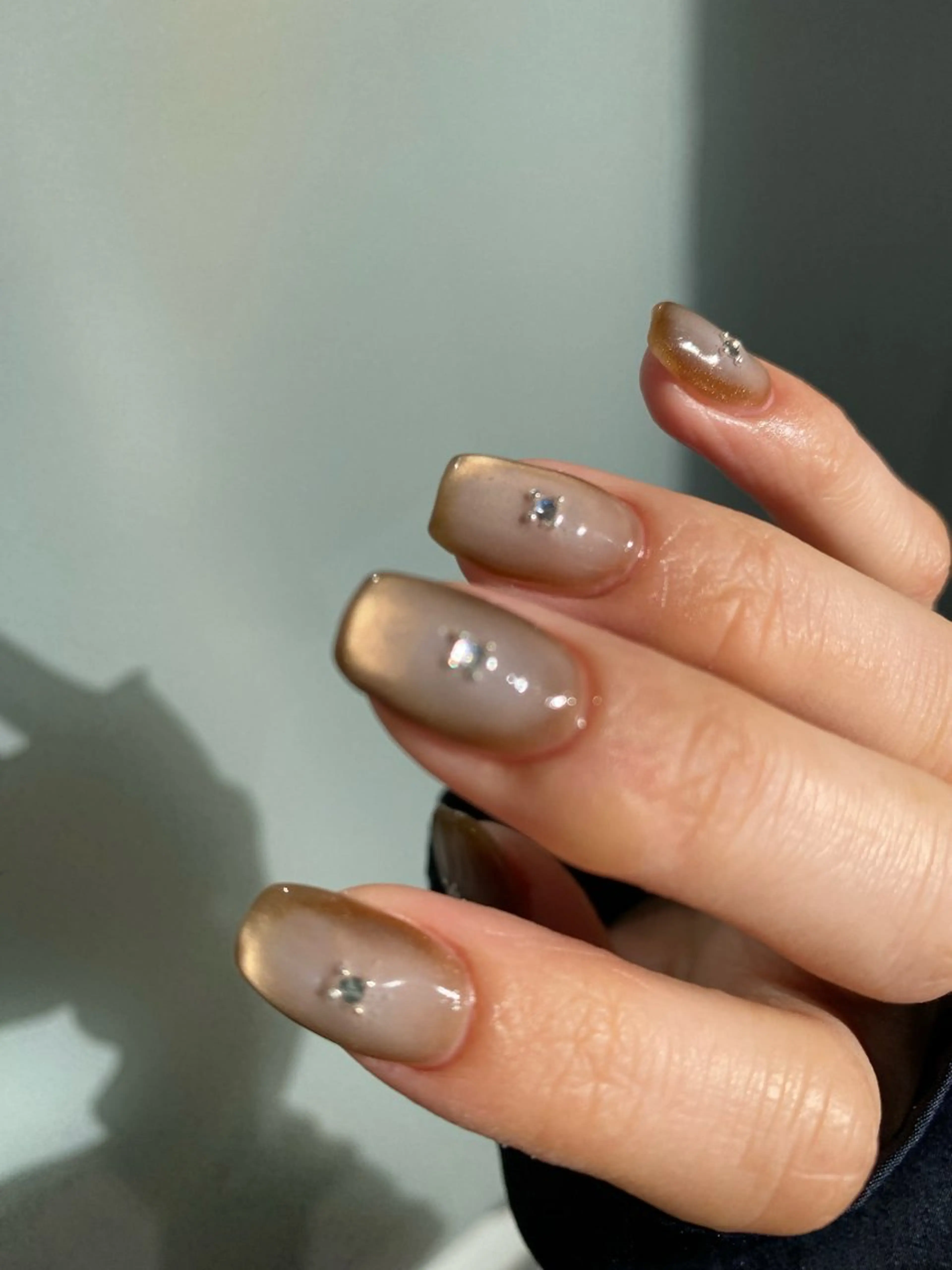 ネイル ジェルネイル マグネットネイル 持ち込み ニュアンスネイル ワンカラーネイル ハンドネイル 草加ニュアンスネイル 🌚hersのネイルデザイン