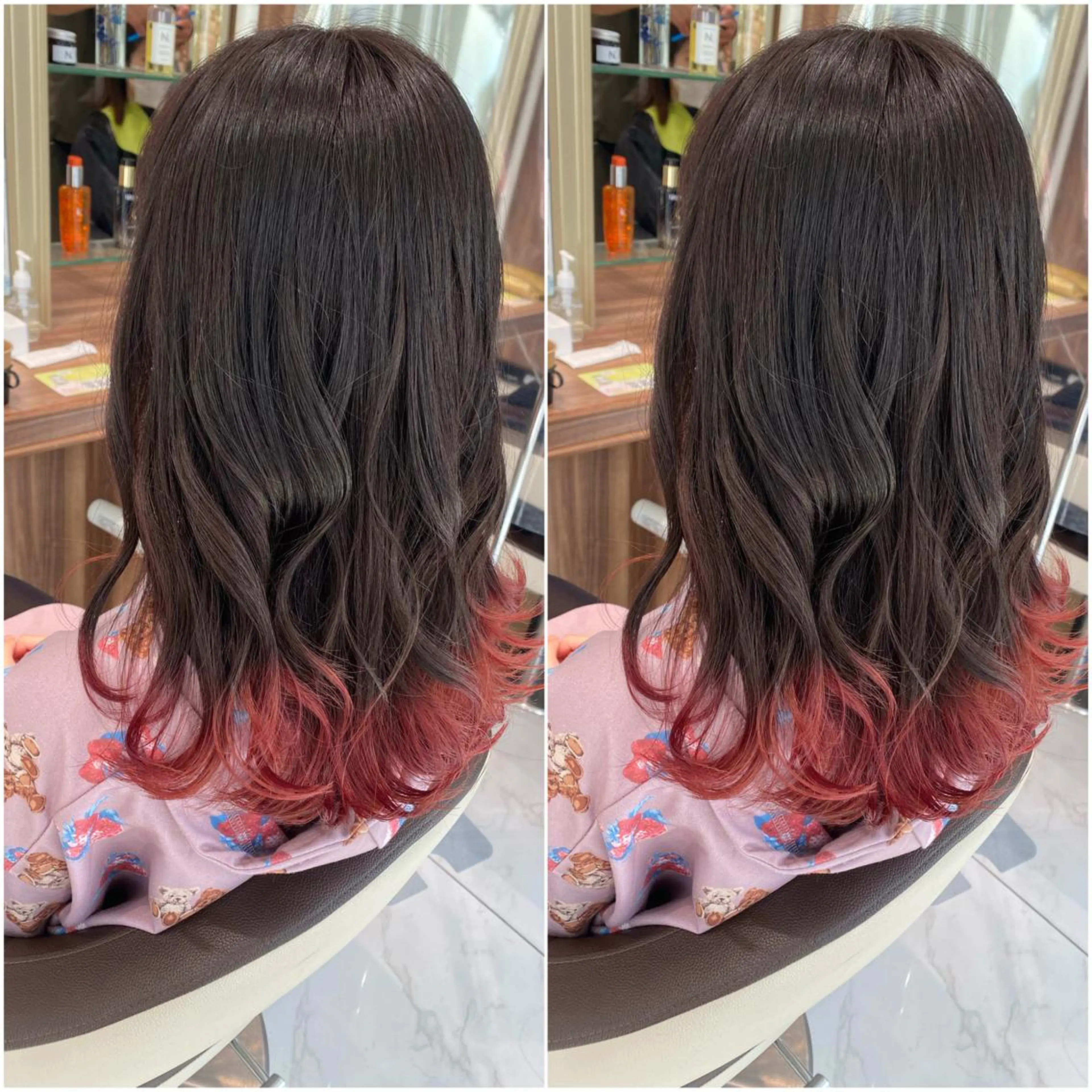 セミロング カラー ヘアカラー 全席個室　暖色カラー Zina松園優香🌸のヘアスタイル