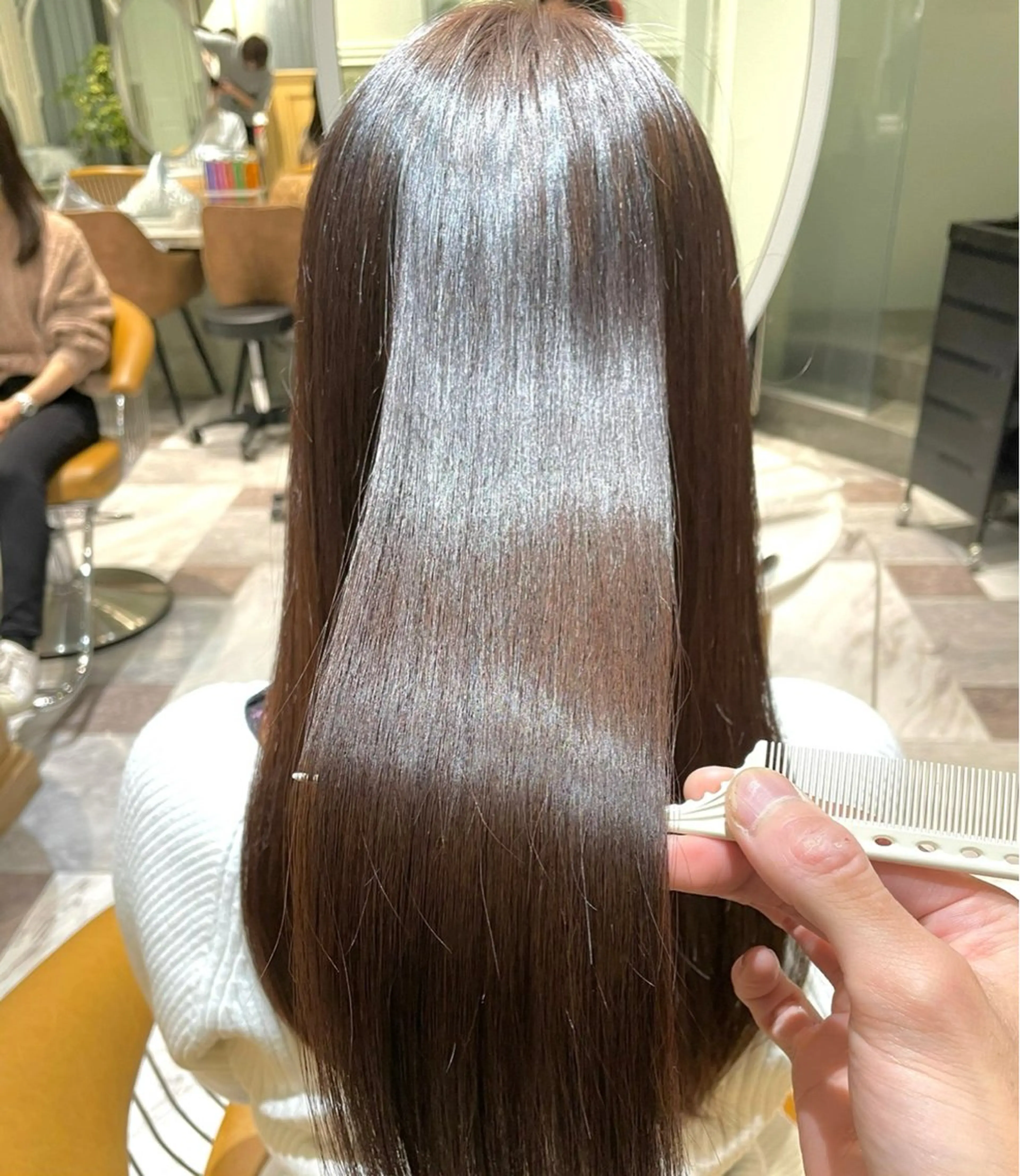 セミロング カラー カット ヘアカラー 縮毛矯正 木屋元一/透明感 /レイヤー/顔まわりのヘアスタイル