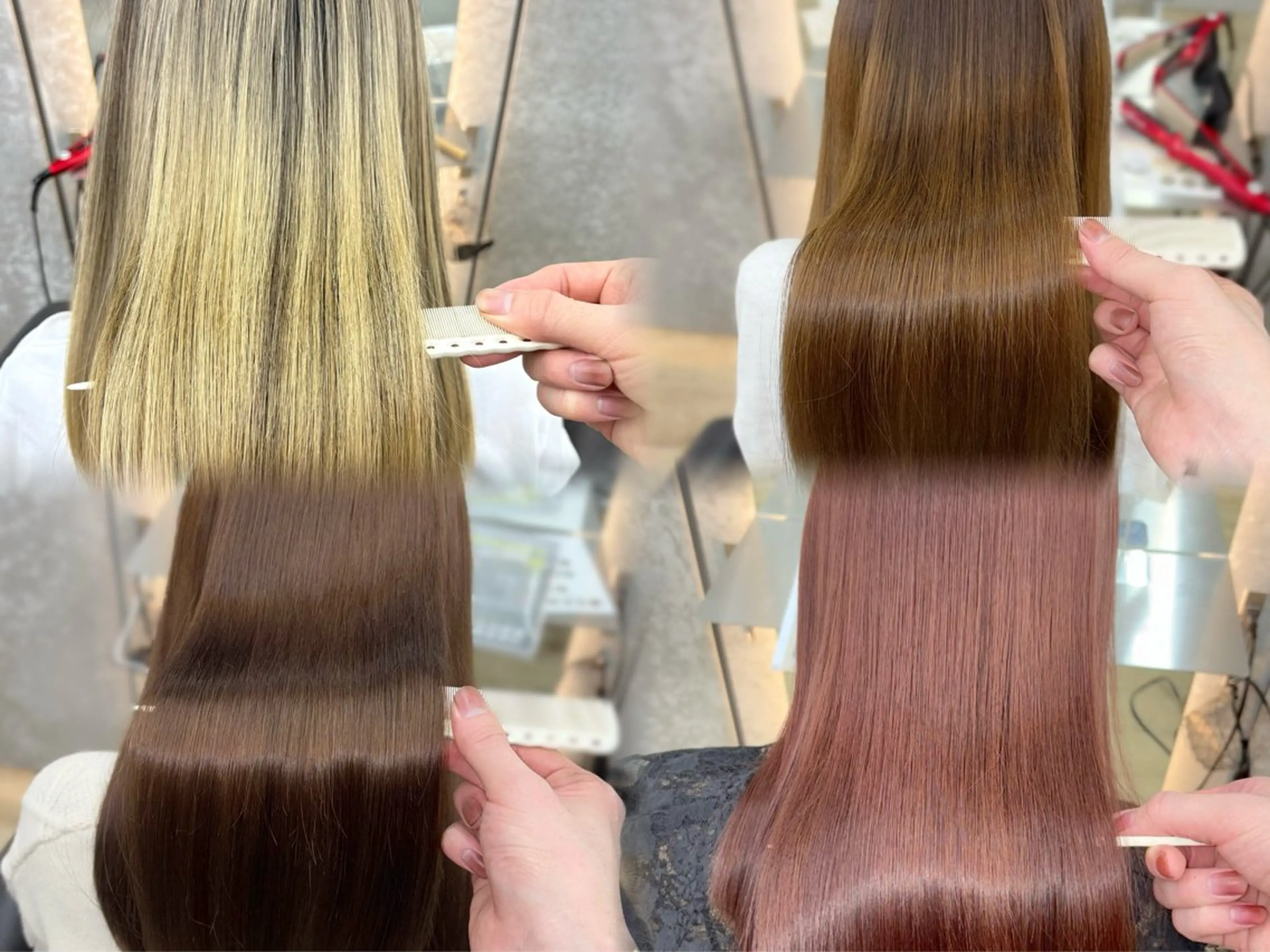 ロング カット ヘアカラー 縮毛矯正 トリートメント 縮毛矯正/韓国ヘア /ブリーチ/柴山のヘアスタイル