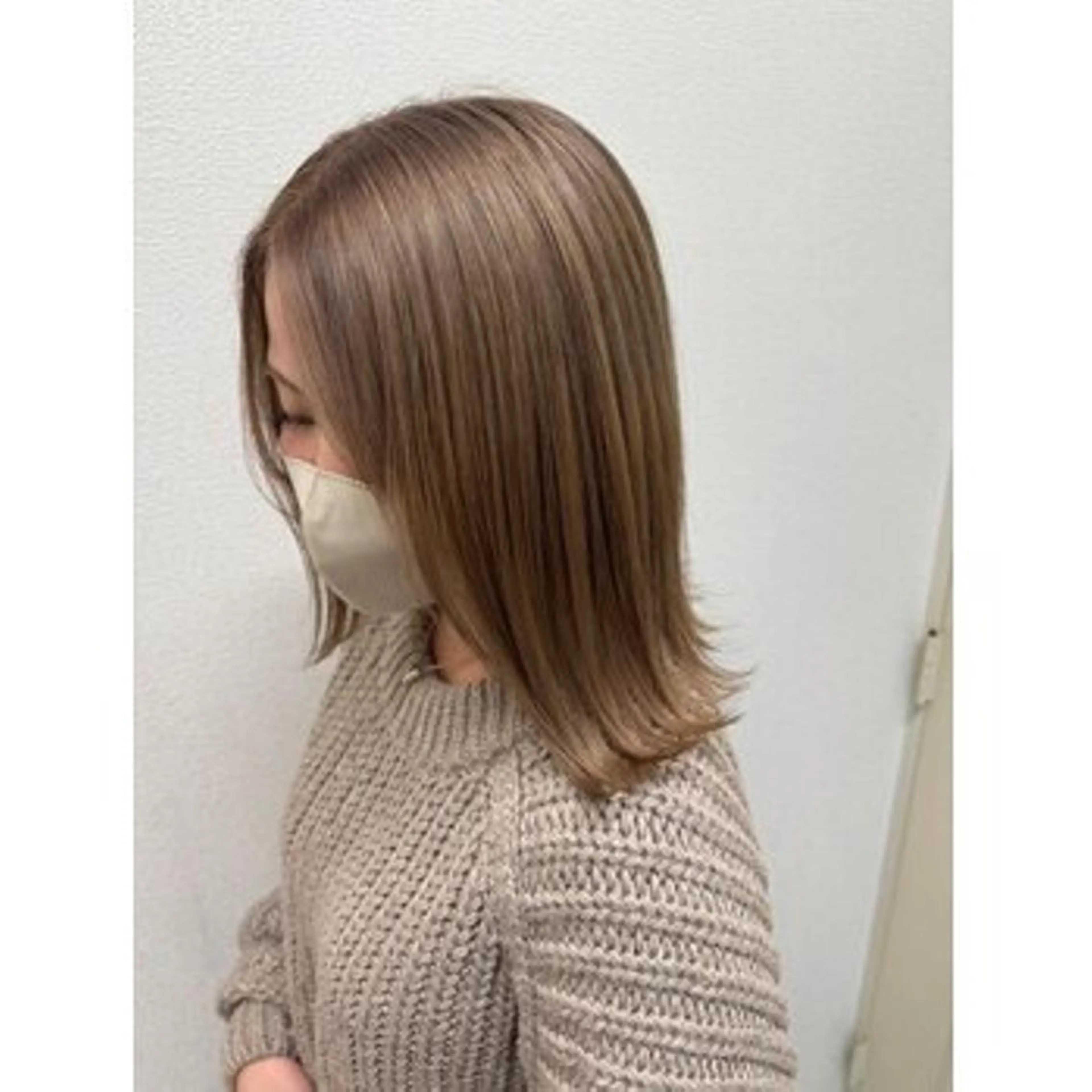 ミディアム カット ヘアカラー トリートメント TELAHAIR 髪質改善特化型サロンのヘアスタイル