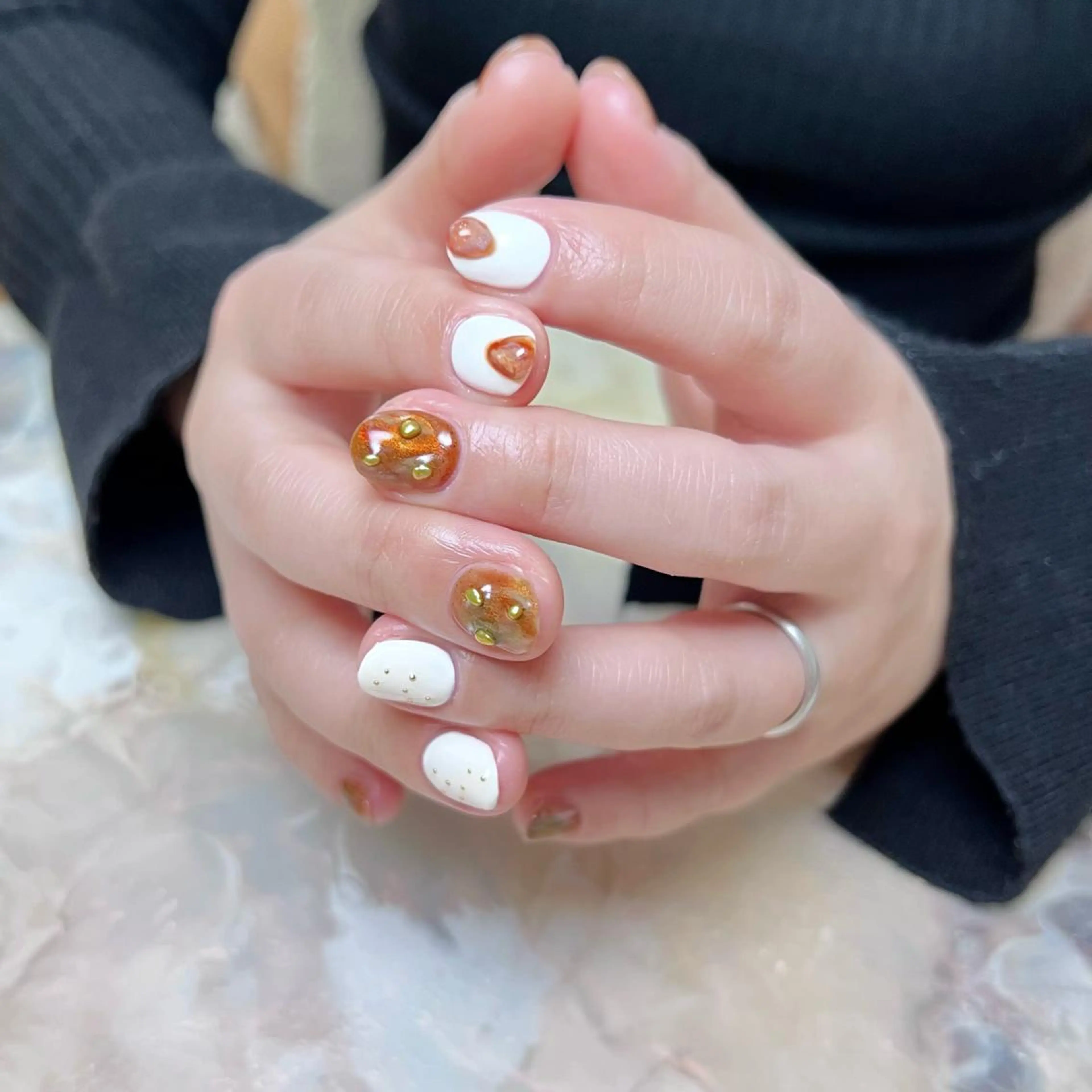 ネイル マグネットネイル ニュアンスネイル ショートネイル gemickle nailのネイルデザイン