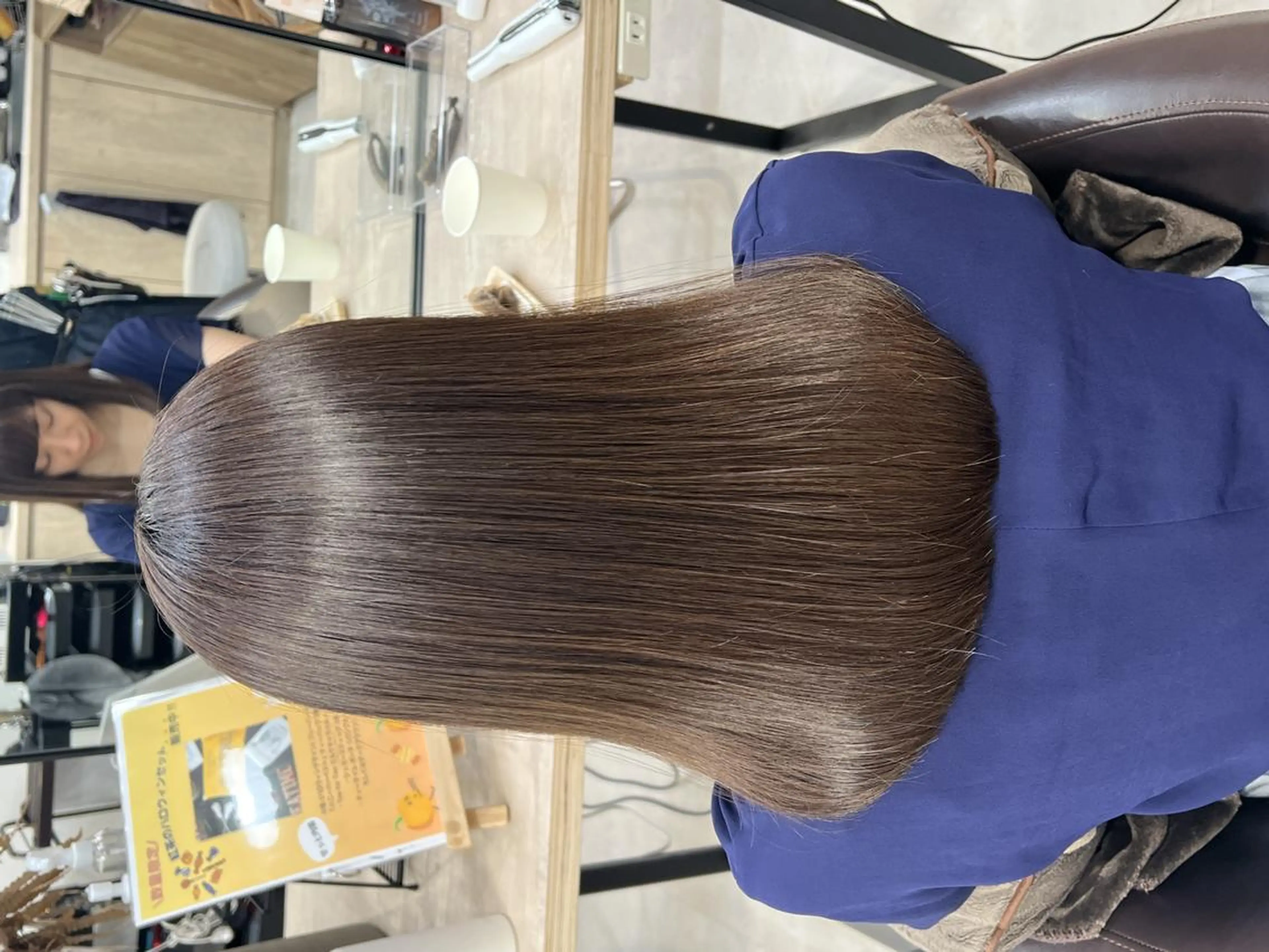 ロング ボブ 髪質改善 韓国風ヘア レイヤーカット 縮毛矯正 髪質改善/艶カラー 縮毛矯正/山本由梨のヘアスタイル