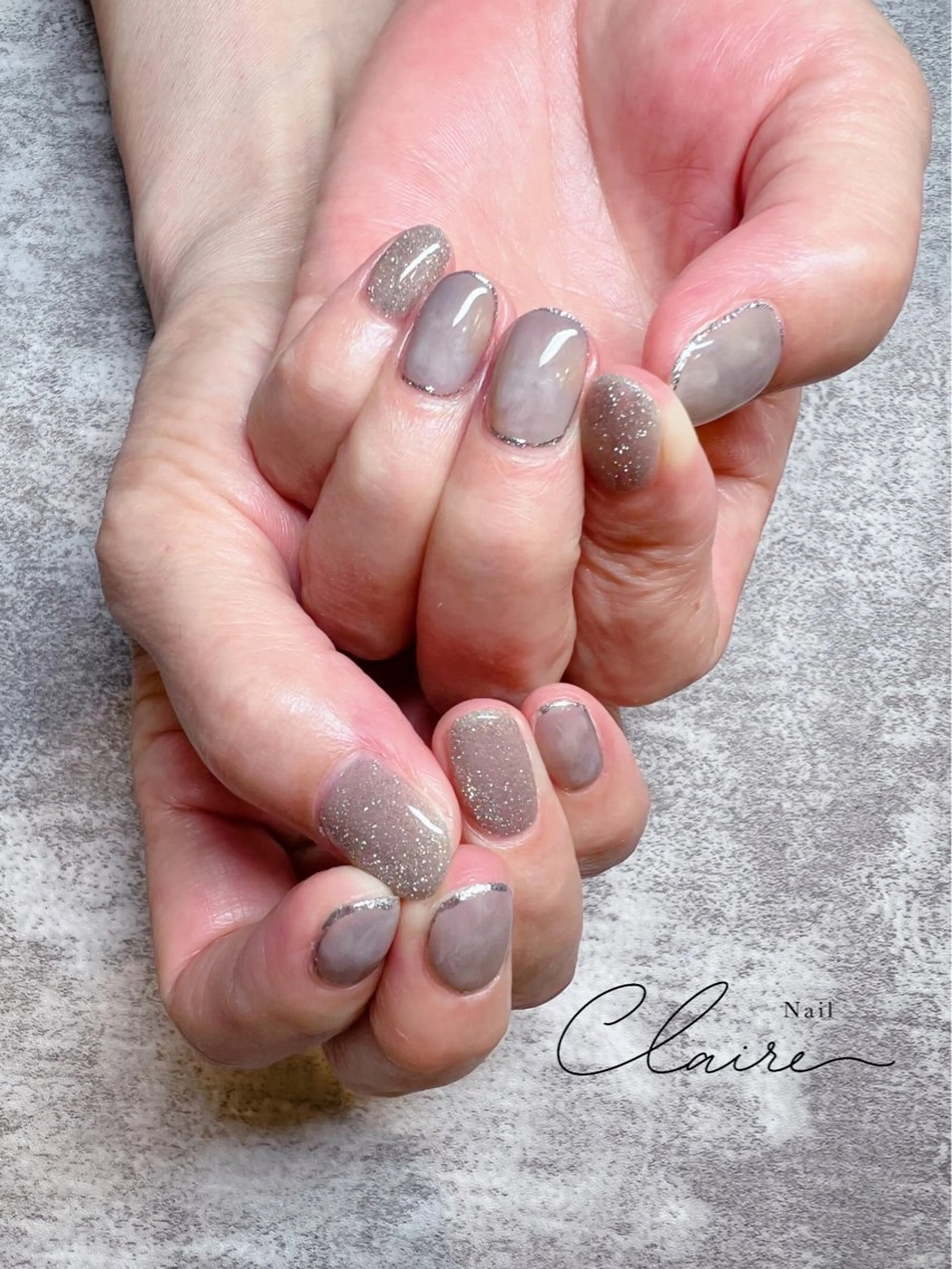 ネイル 長さ出し フラッシュネイル フットネイル ジェルネイル 氷ネイル・うるうるネイル claire. nailのネイルデザイン