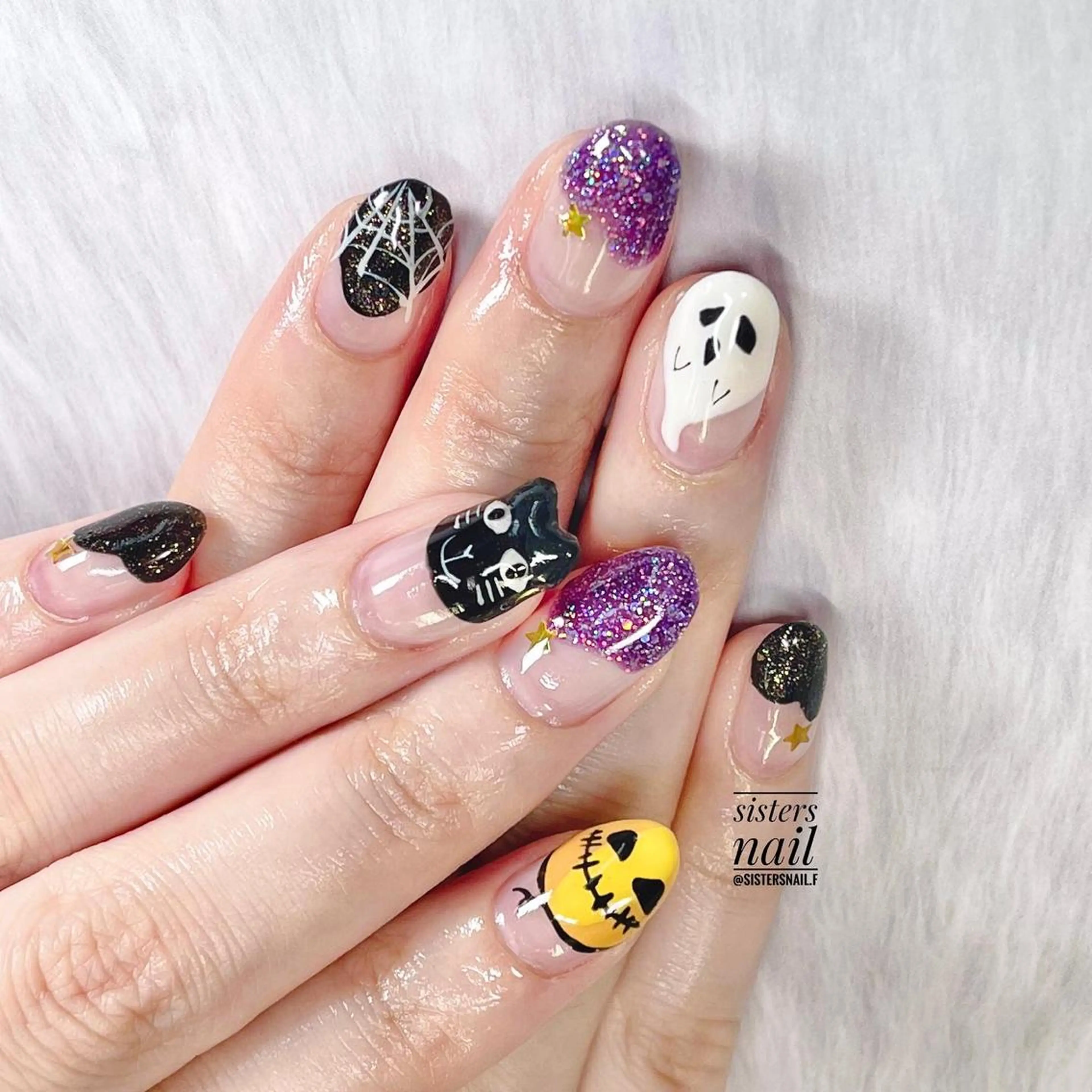 ネイル アートネイル ジェルネイル ハロウィン sisters nail.fのネイルデザイン