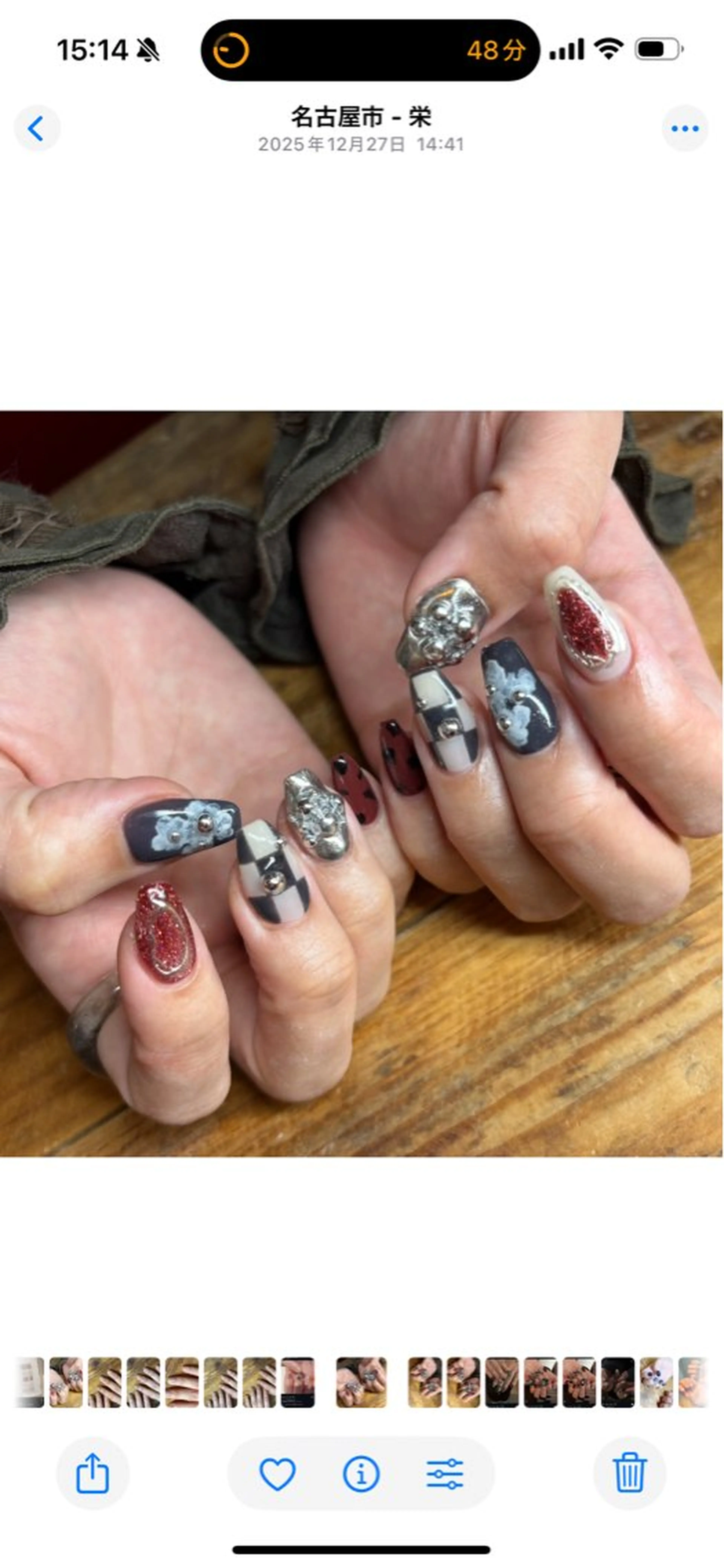 ネイル アートネイル シルバー ハンドネイル NailLife🌿 矢場町Maiアートのネイルデザイン