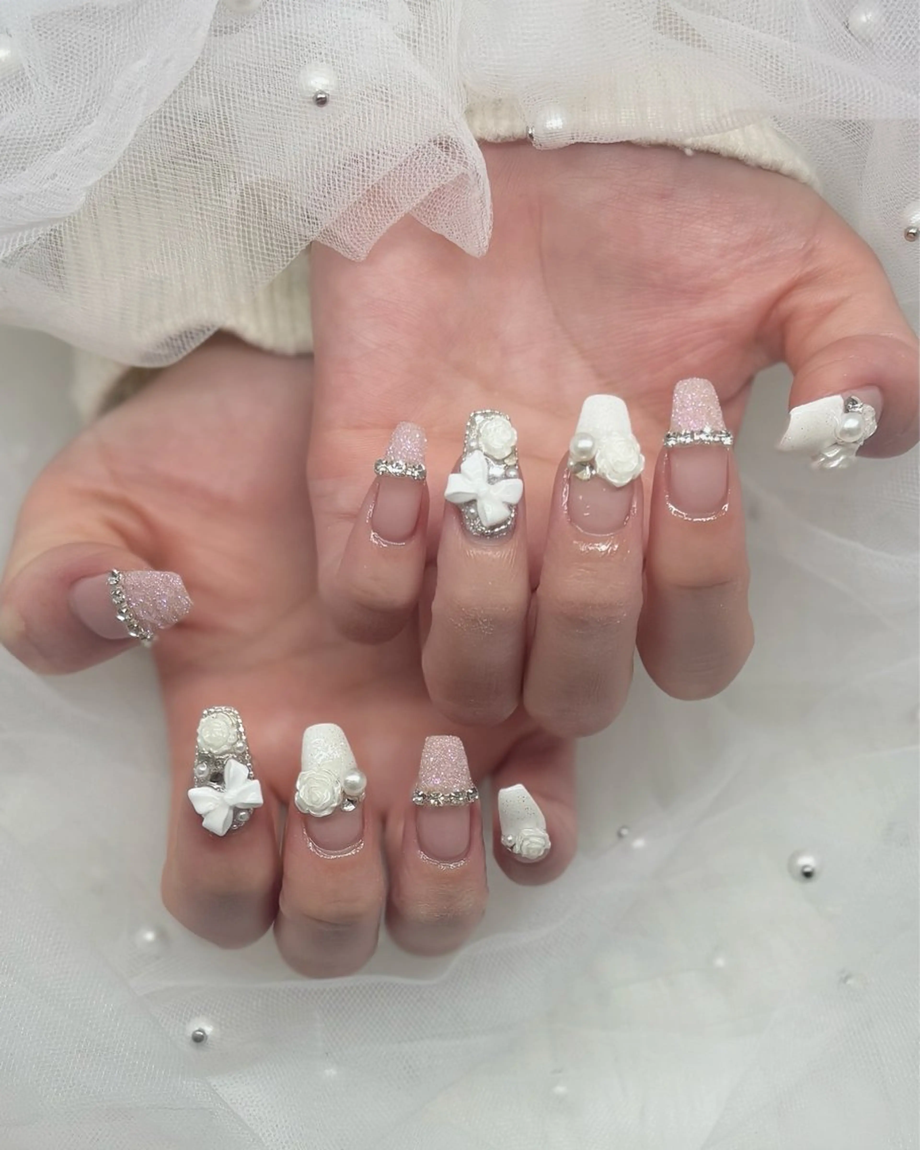 ネイル キラキラネイル 持ち込み lebon nail所属・完全プライベート サロンYUZUHAのネイルデザイン