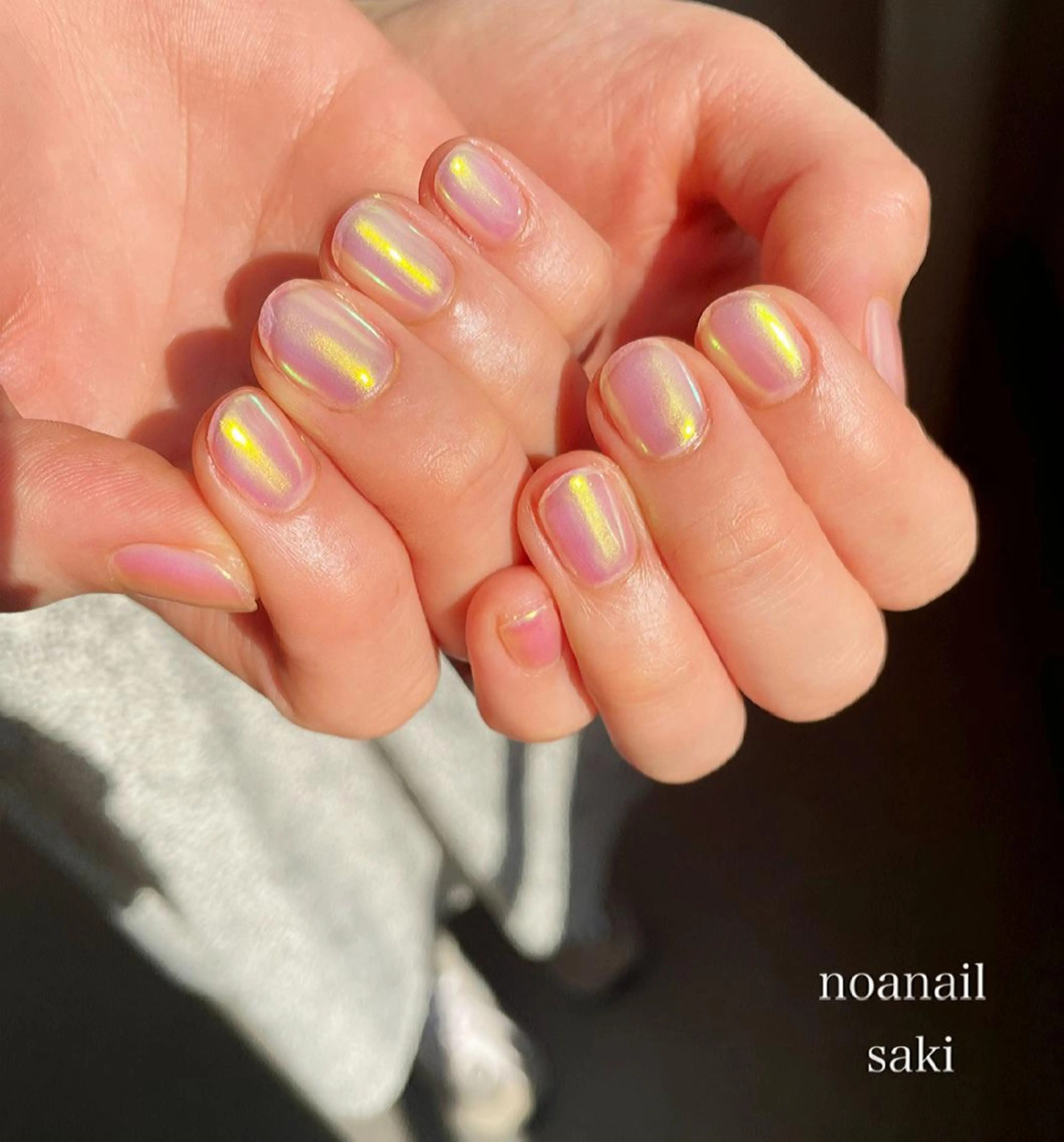 ネイル アートネイル オーロラネイル ジェルネイル 氷ネイル・うるうるネイル ミラーネイル nailsalon noa所属・nailist sakiのネイルデザイン