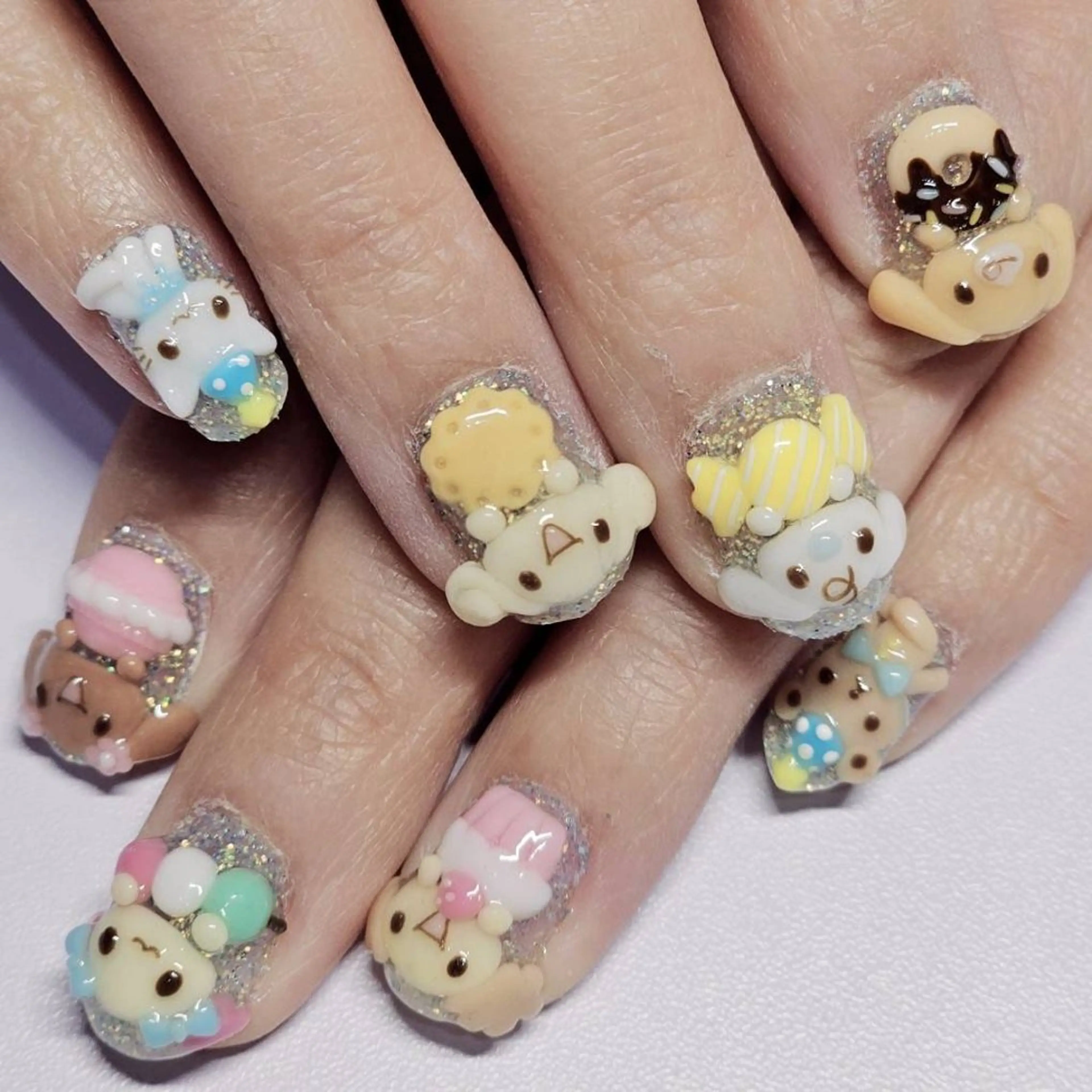 ネイル アートネイル ラメ(グリッター) 水色 ワンカラーネイル ハンドネイル よしだ ひろきのネイルデザイン