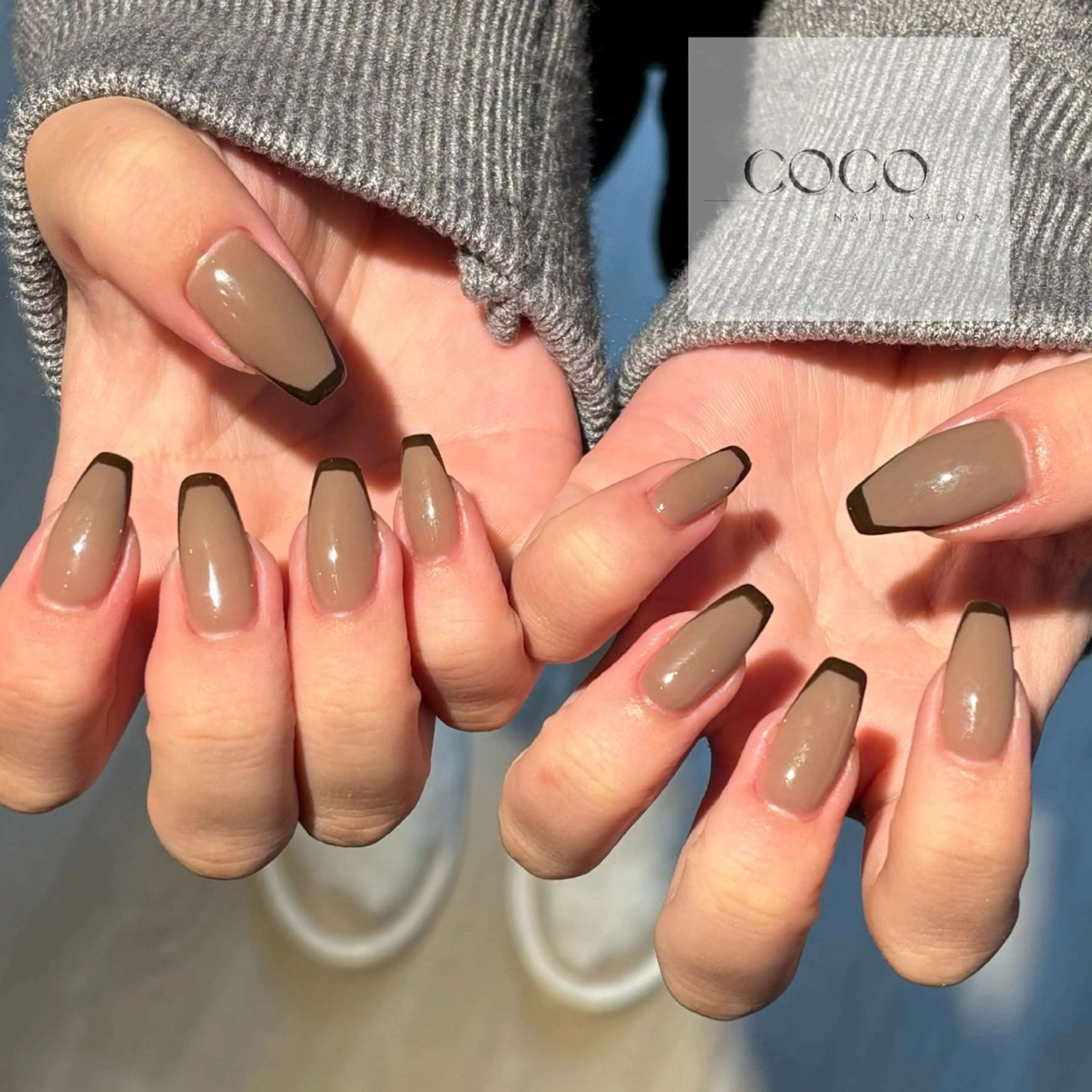 ネイル ブラウン フレンチネイル ハンドネイル NAIL SALON / 耳ﾂﾎﾞ HBLの眉毛・アイブロウイメージ