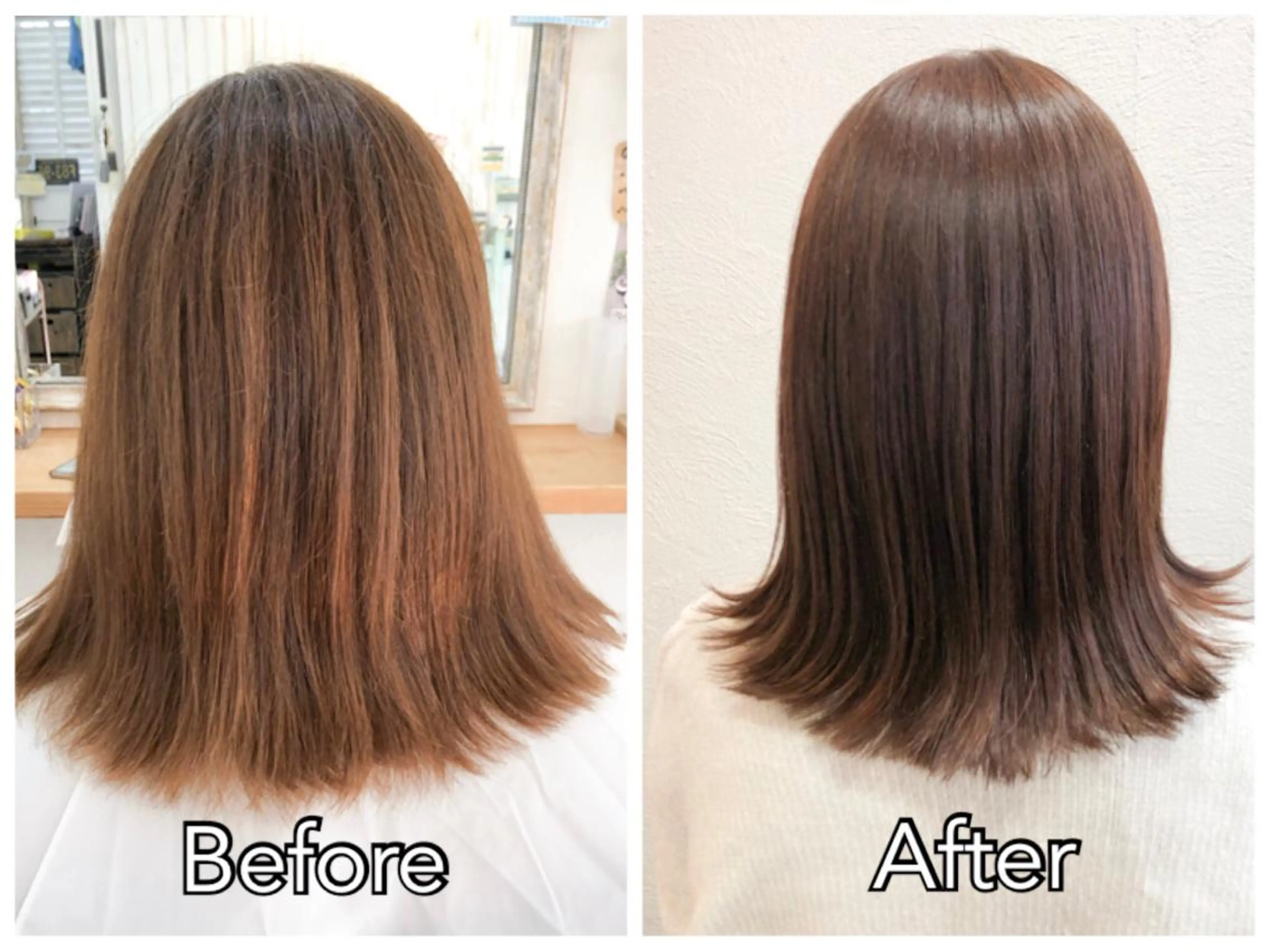 ミディアム カラー ブラウンカラー エドルカラー ピンクカラー ピンクブラウン トリートメント カット ヘアカラー トリートメント 西村 ようこのヘアスタイル