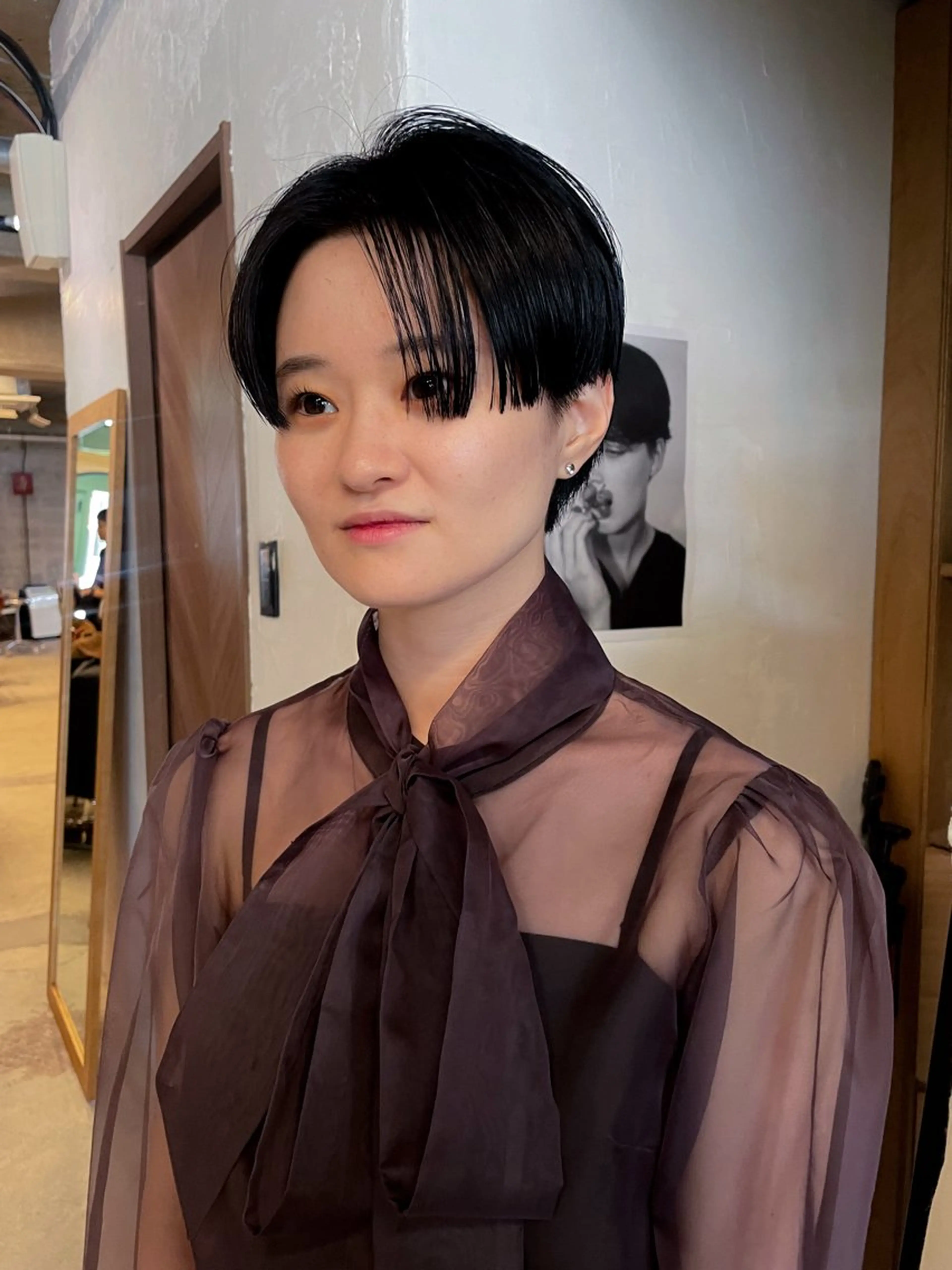 ショート カラー パーマ/レイヤー 岩山丈一郎のヘアスタイル