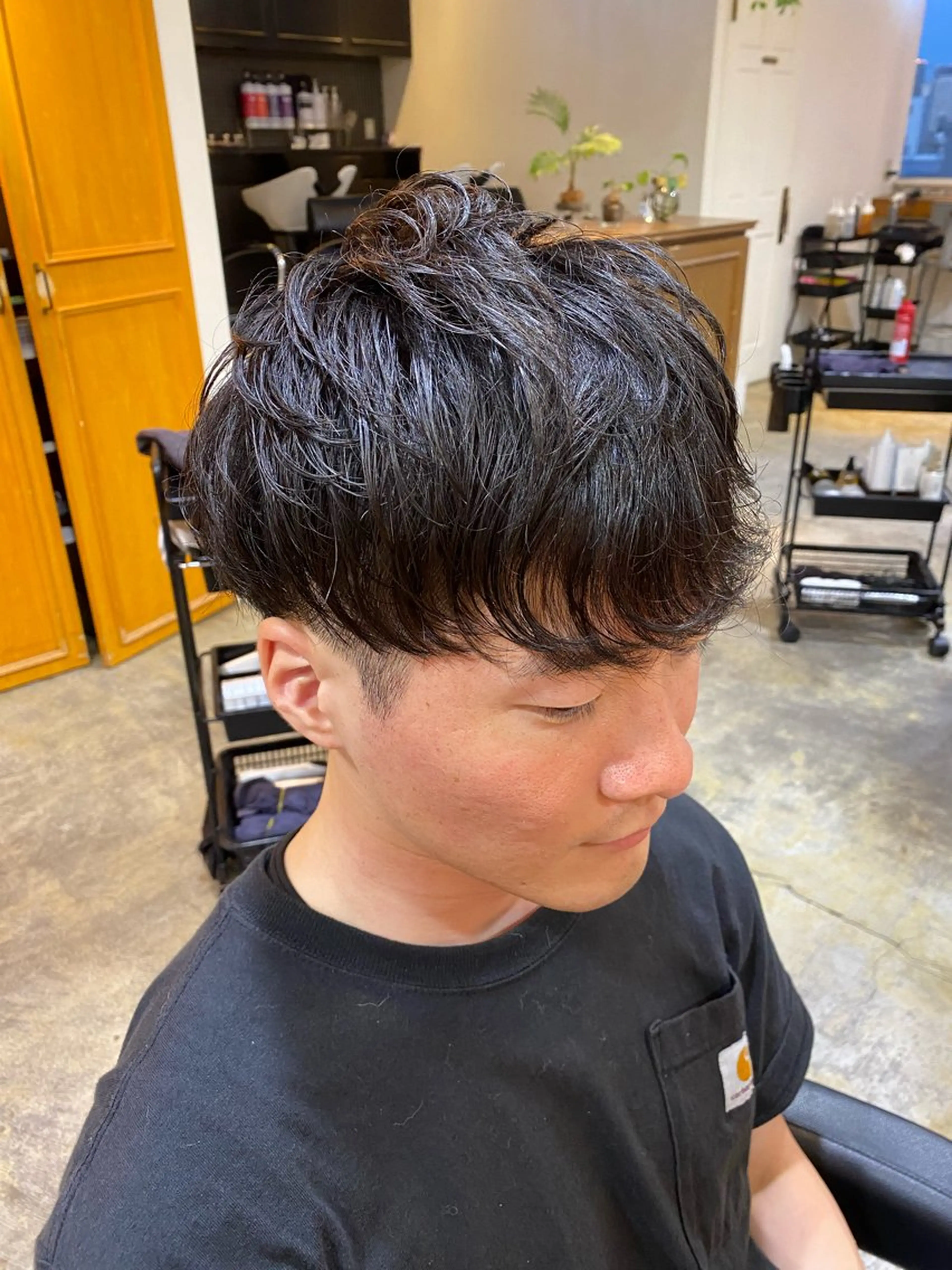 ショート メンズ カット トリートメント レイヤーボブ/ 艶カラー/サナ🌼のヘアスタイル