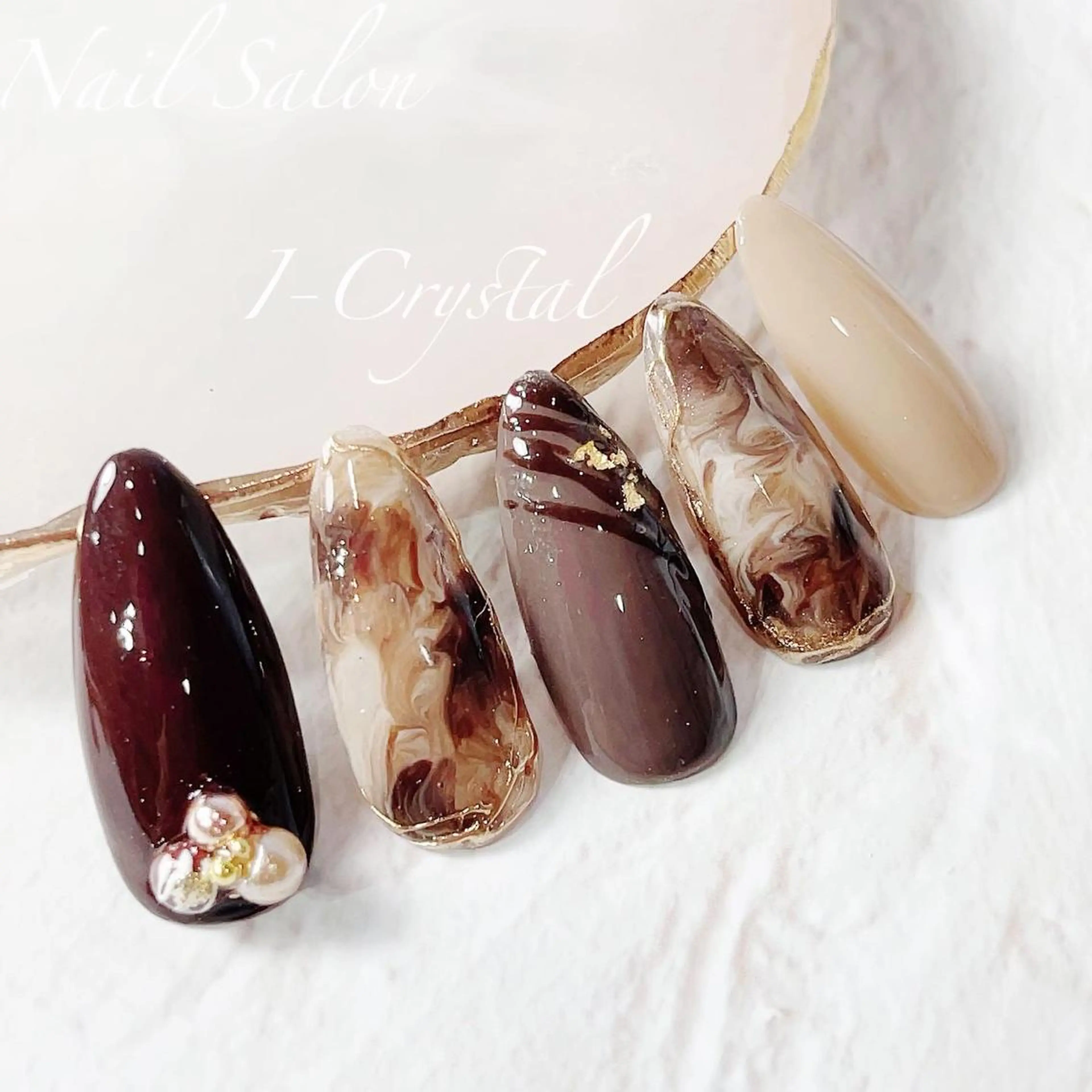 ネイル 大理石ネイル(マーブル) バレンタイン NailSalon  I-Crystal所属・中村 郁美のネイルデザイン