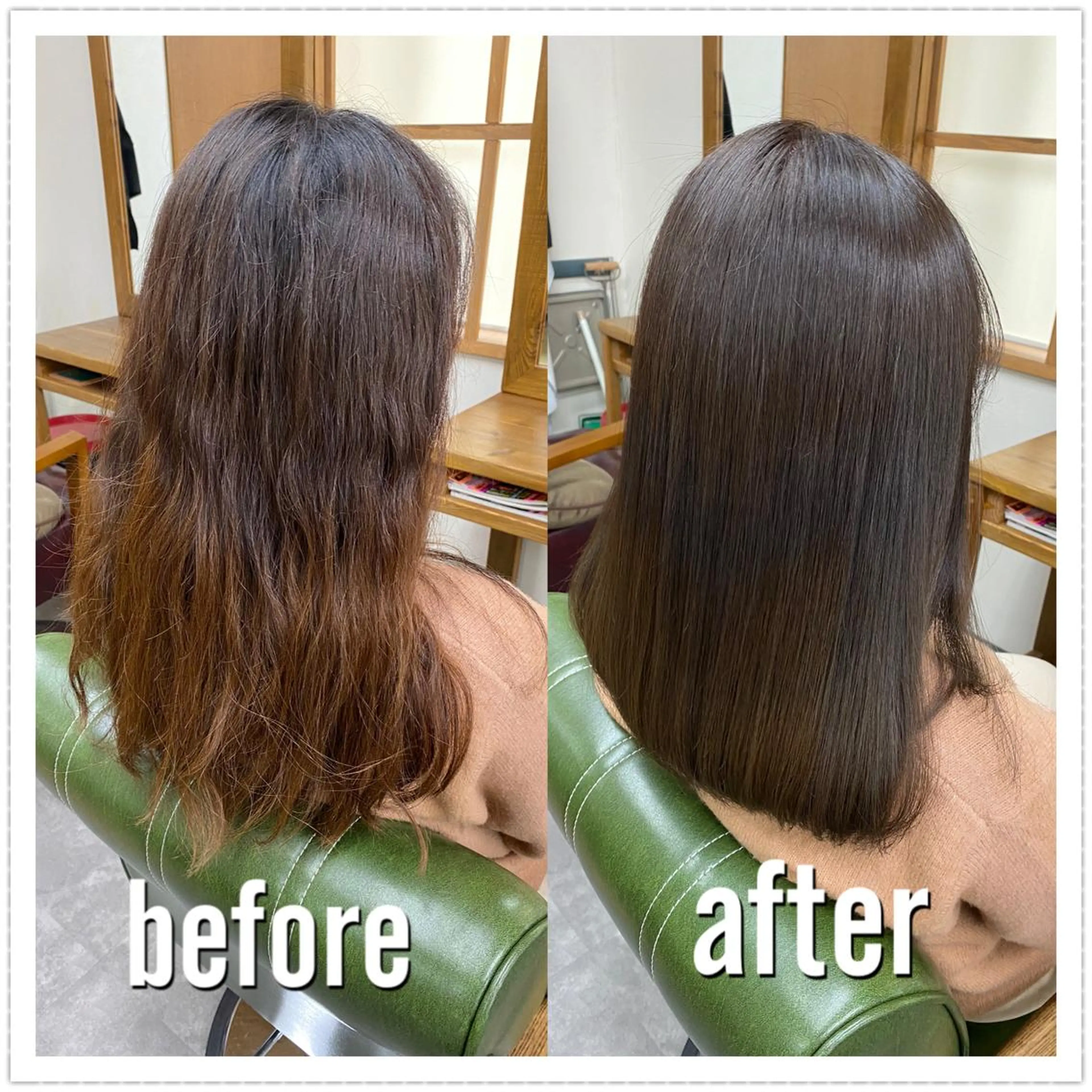 セミロング 髪質改善 カット ヘアカラー トリートメント 永沼 真依のヘアスタイル