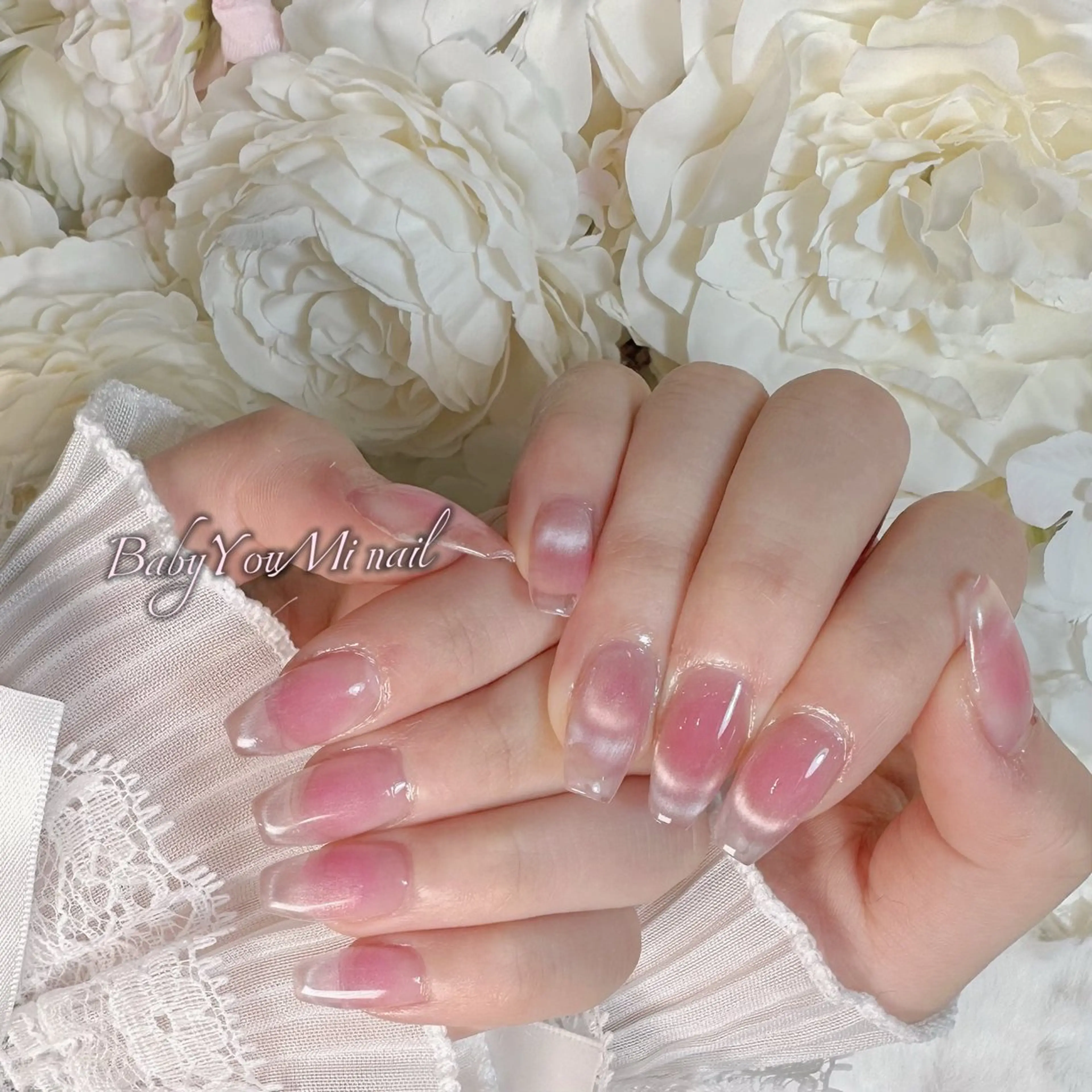 ネイル オーロラネイル 成人式 フットネイル フレンチネイル ジェルネイル ハンドネイル Oomiya 服部のネイルデザイン