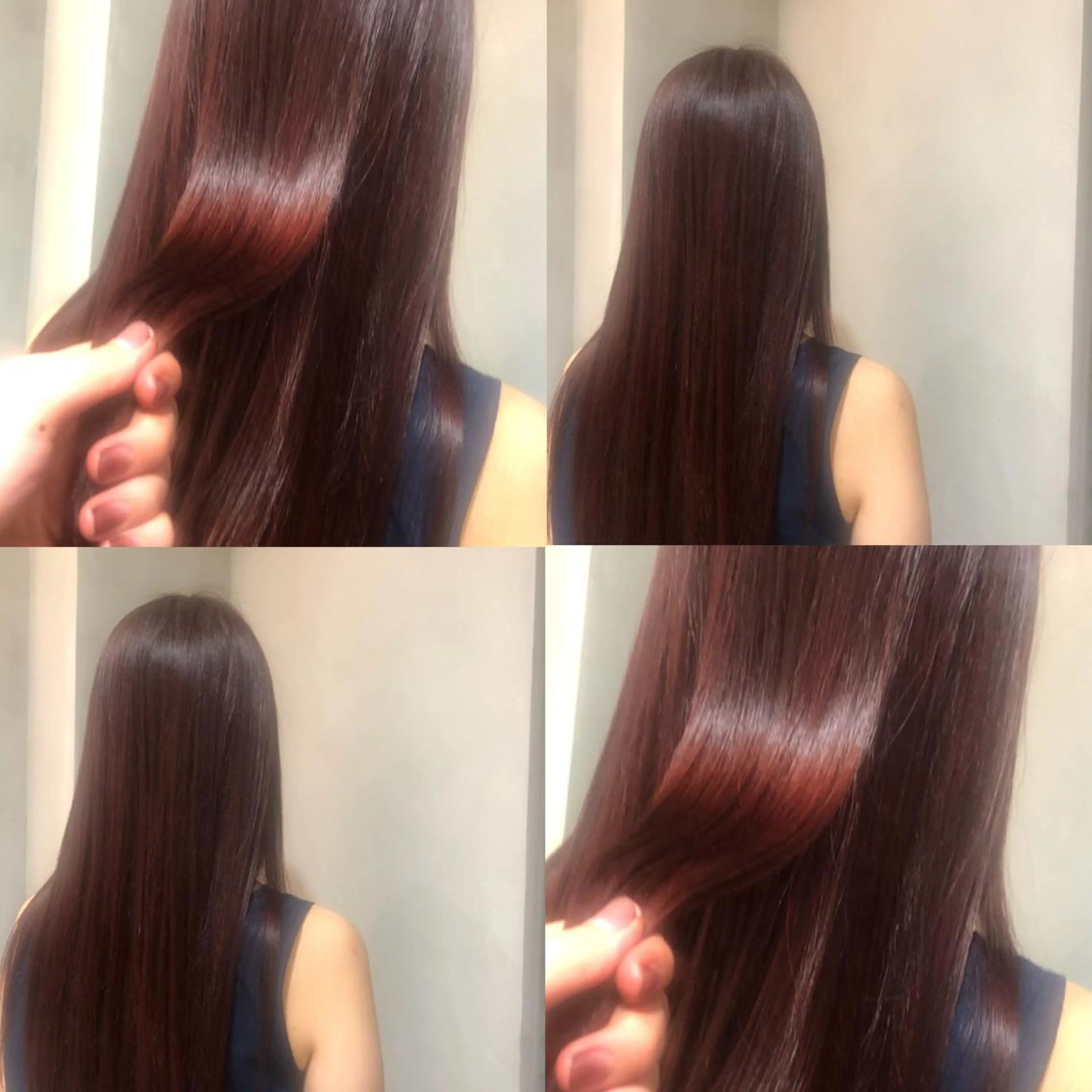 ロング カラー ブリーチ ブリーチなしカラー レッドカラー カジュアルを女っぽく 𝗮𝘆𝗮𝗰𝗼のヘアスタイル