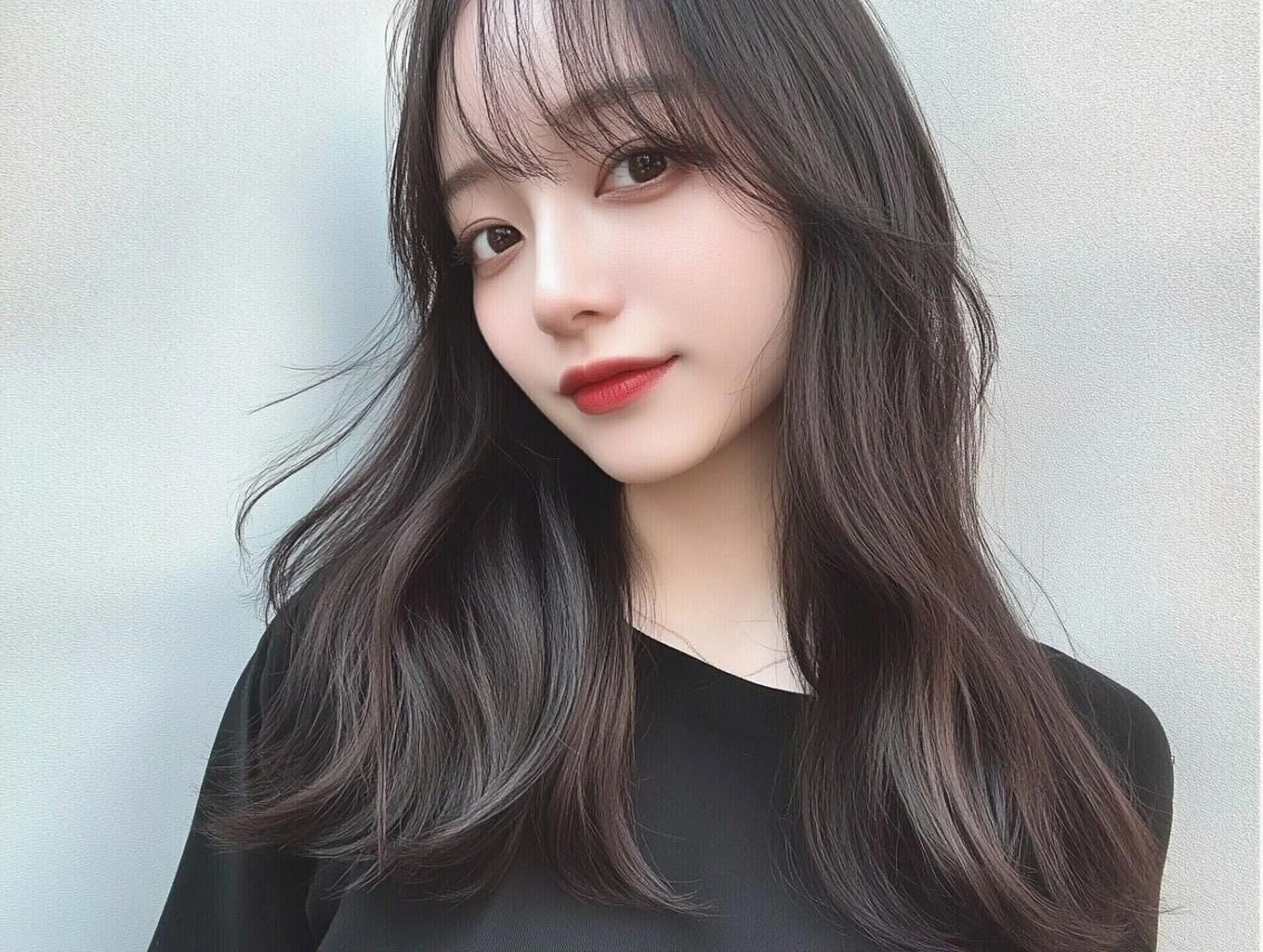 カラー 韓国ヘア/ブリーチ無 しWカラー/オリーブのヘアスタイル