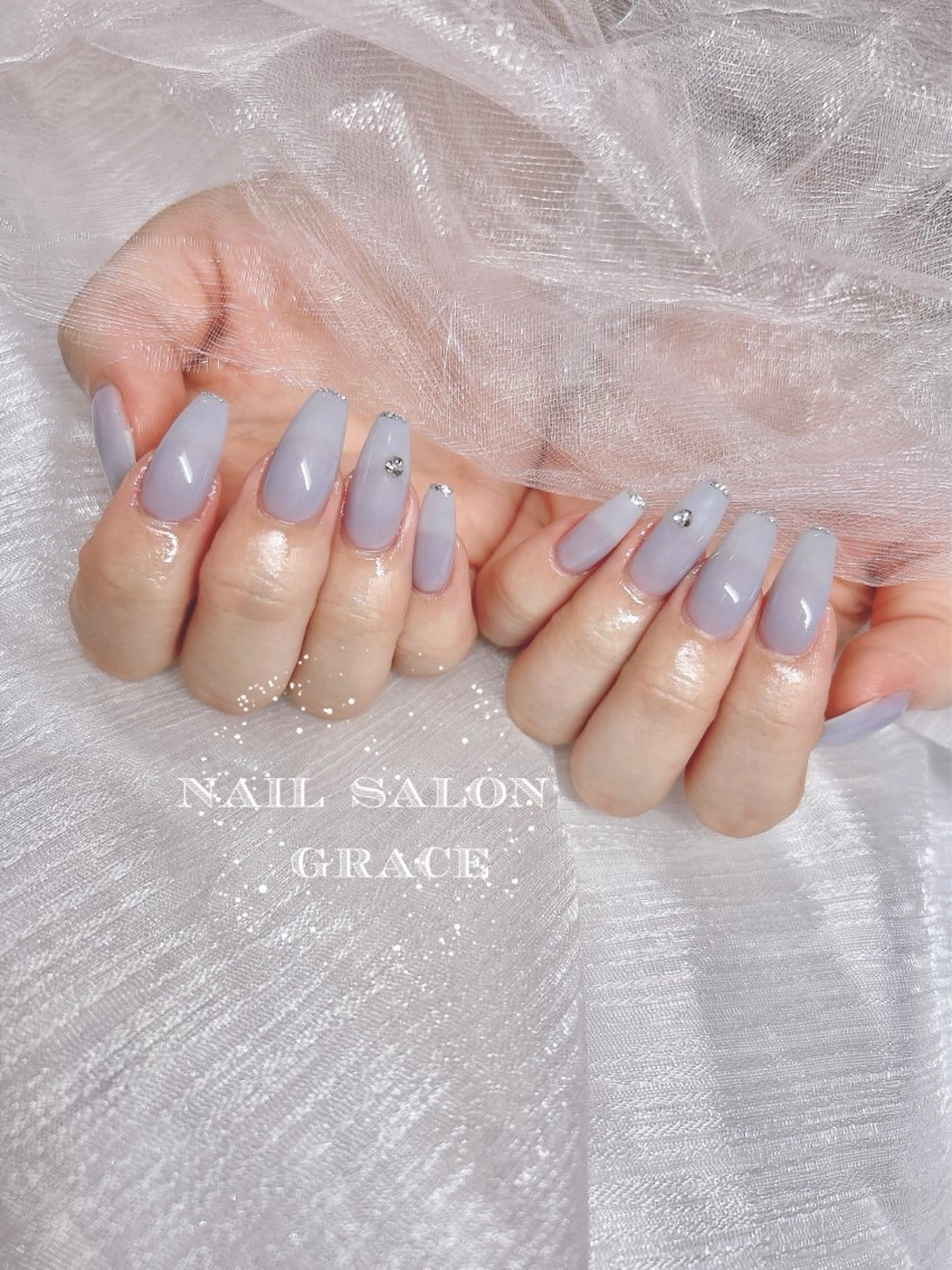 ネイル ブルー シンプルネイル ハンドネイル nailsalon GRACE所属・GRACE nailのネイルデザイン