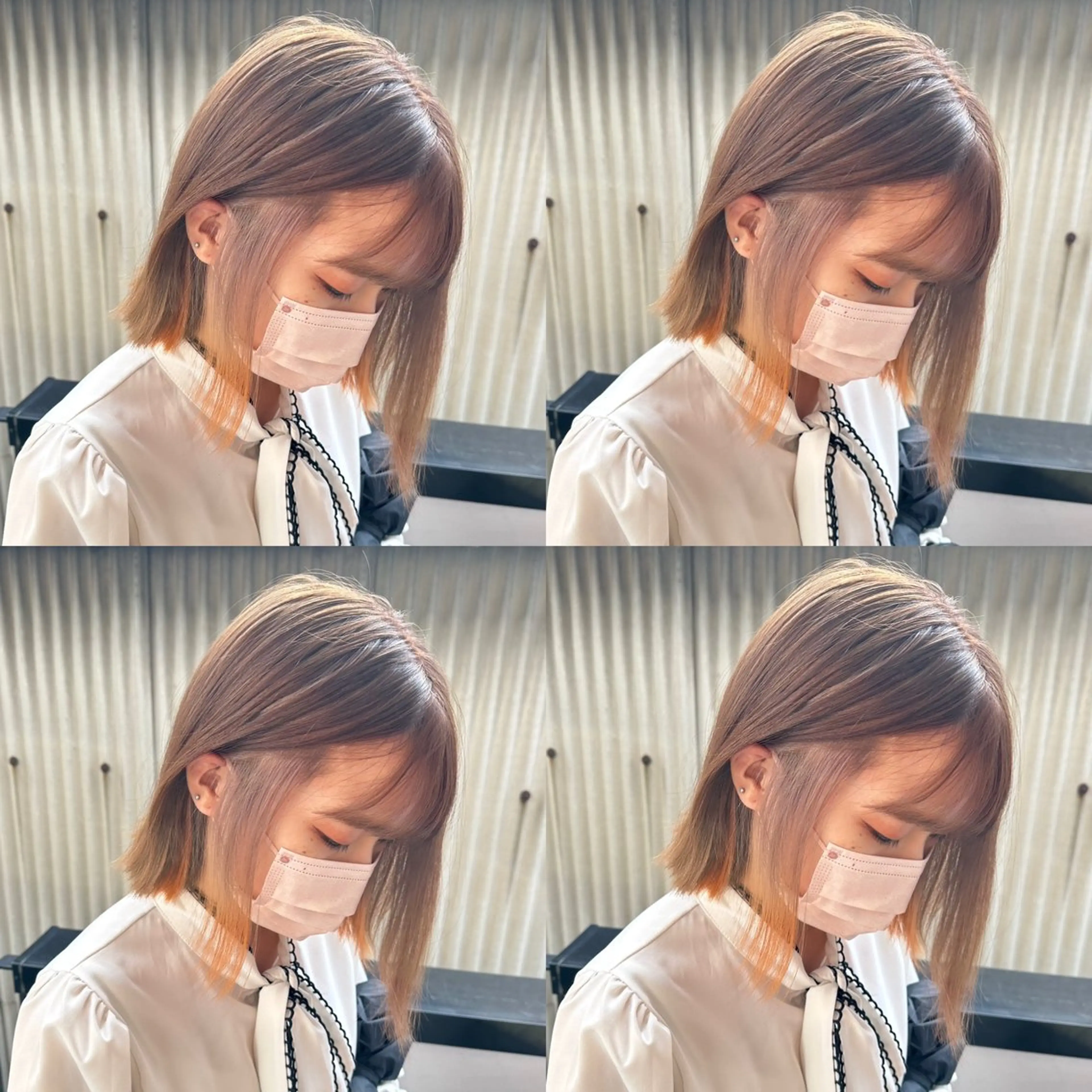 ミディアム カラー バレイヤージュ ベージュカラー ブリーチ ケアブリーチ ダブルカラー カット ヘアカラー トリートメント ご予約 宜しくお願いします！のヘアスタイル