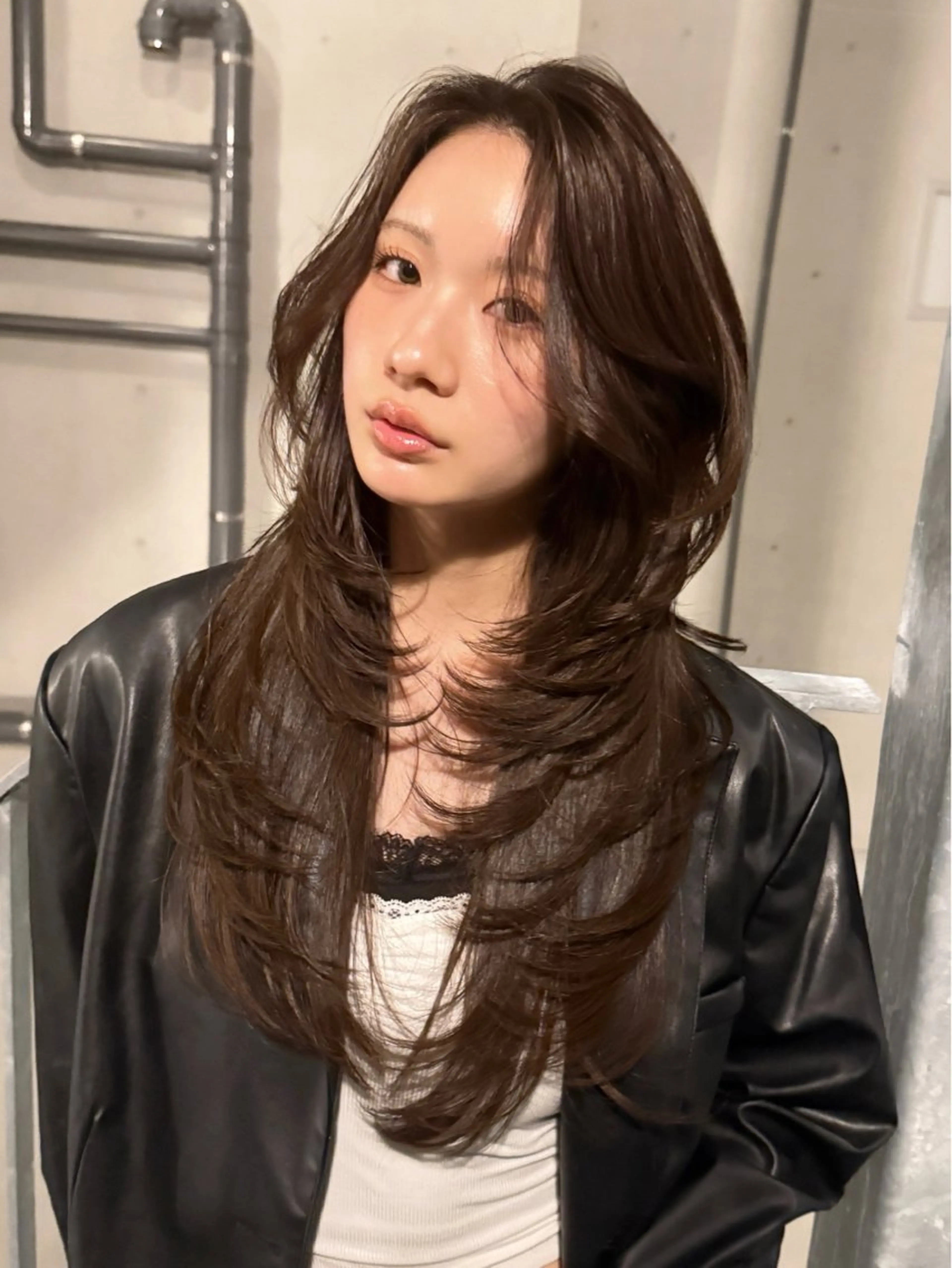 ロング カラー 韓国風ヘア レイヤーカット 戸張 翔太のヘアスタイル