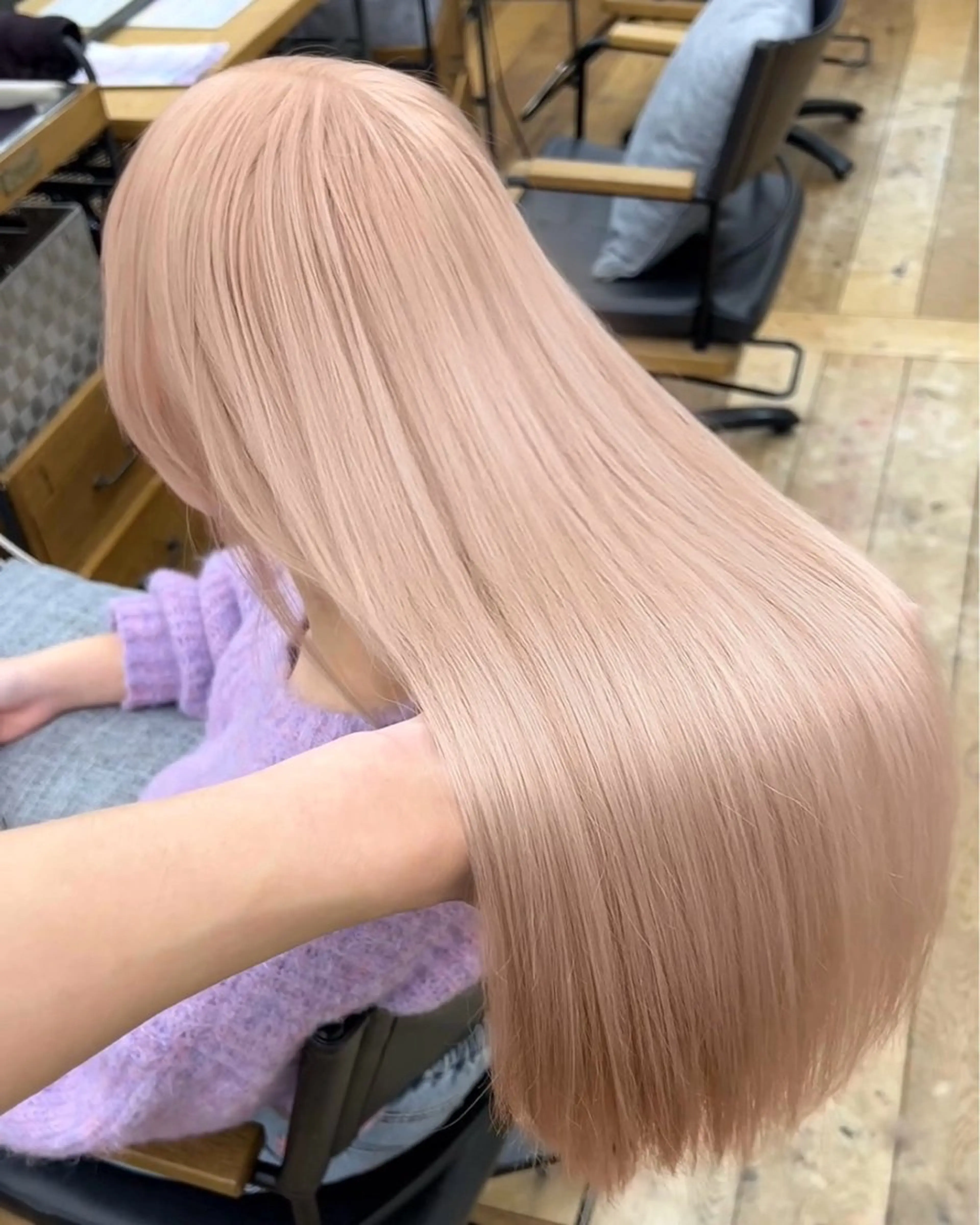 ロング カラー カット ヘアカラー belle   表参道　terrace所属・抜きっぱなしブロンド /ハイトーン/カナタのヘアスタイル