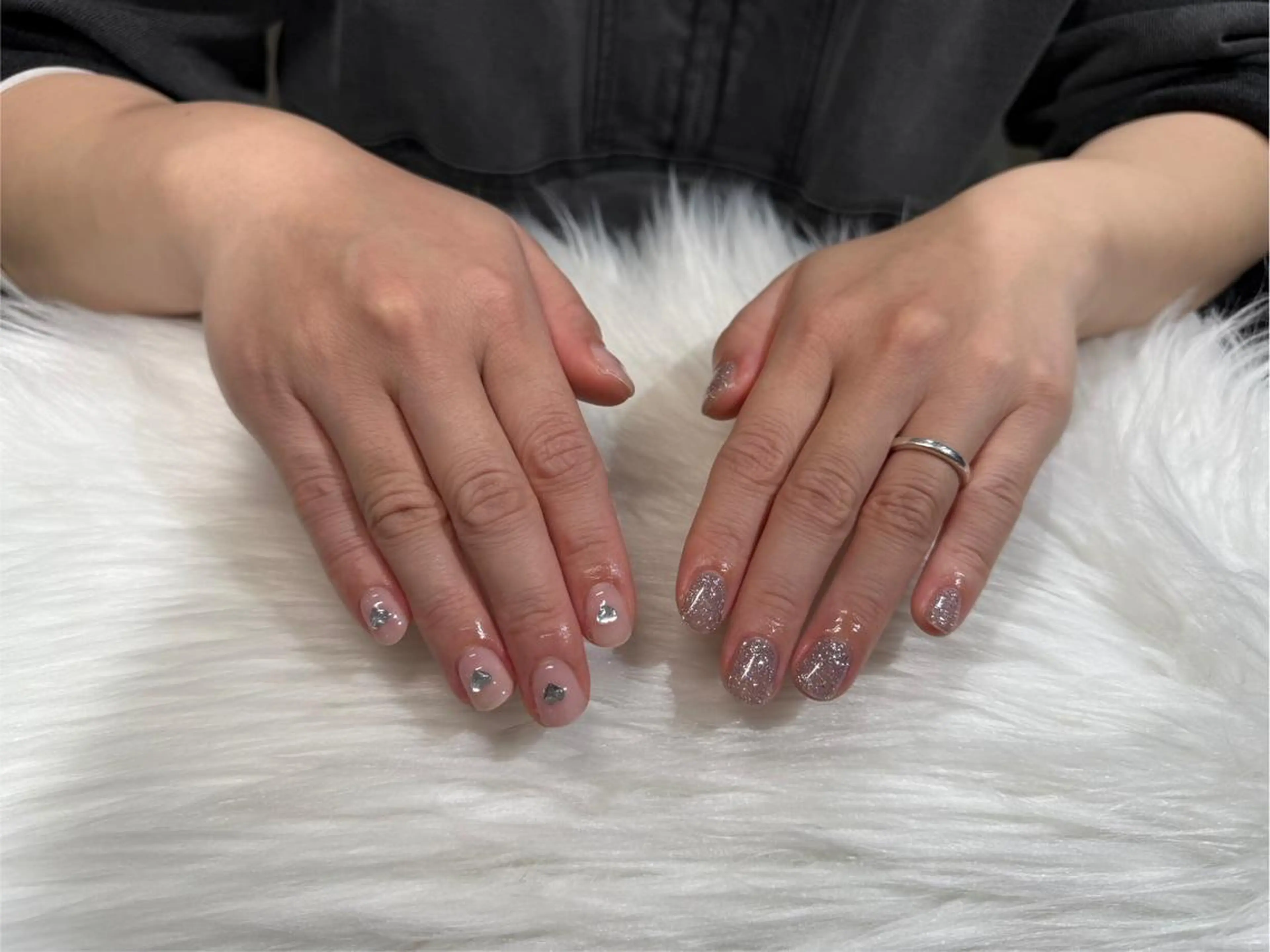 ネイル フラッシュネイル ハート ワンカラーネイル Nail Salon Lindaのネイルデザイン