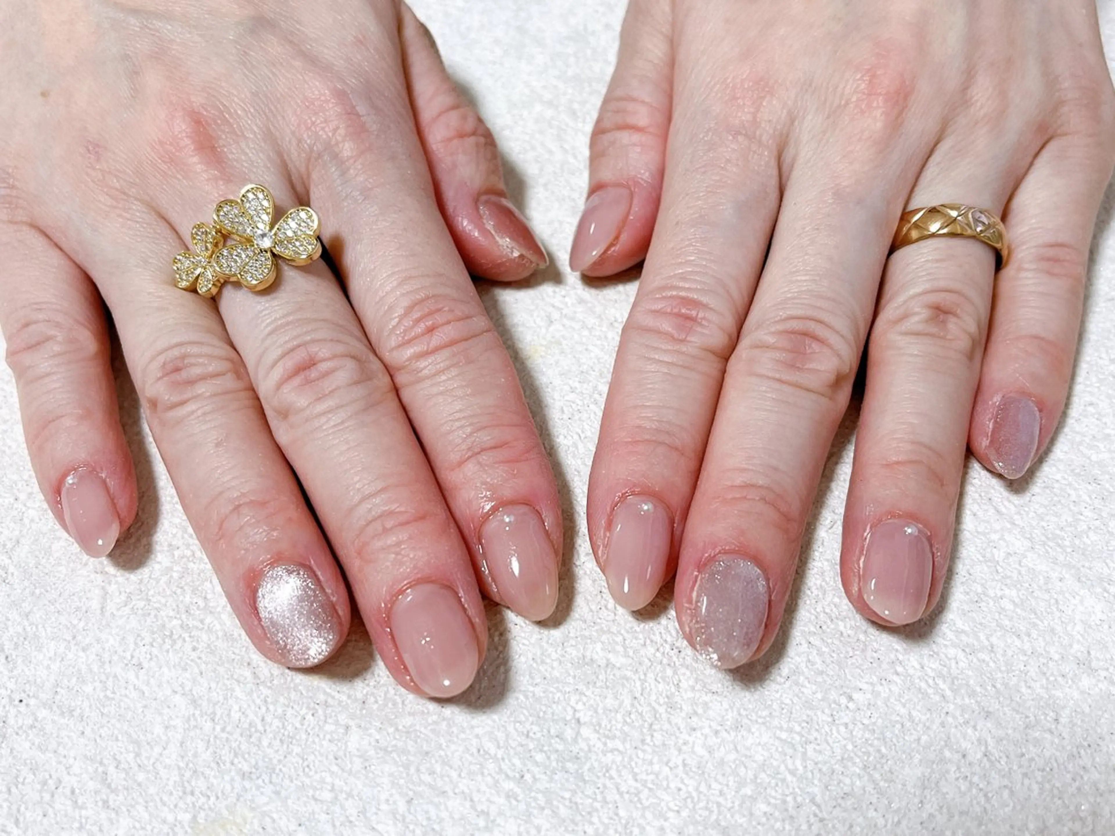 ネイル オーロラネイル フットネイル フレンチネイル ジェルネイル 韓国ネイル Mogu nail 二子玉川のネイルデザイン