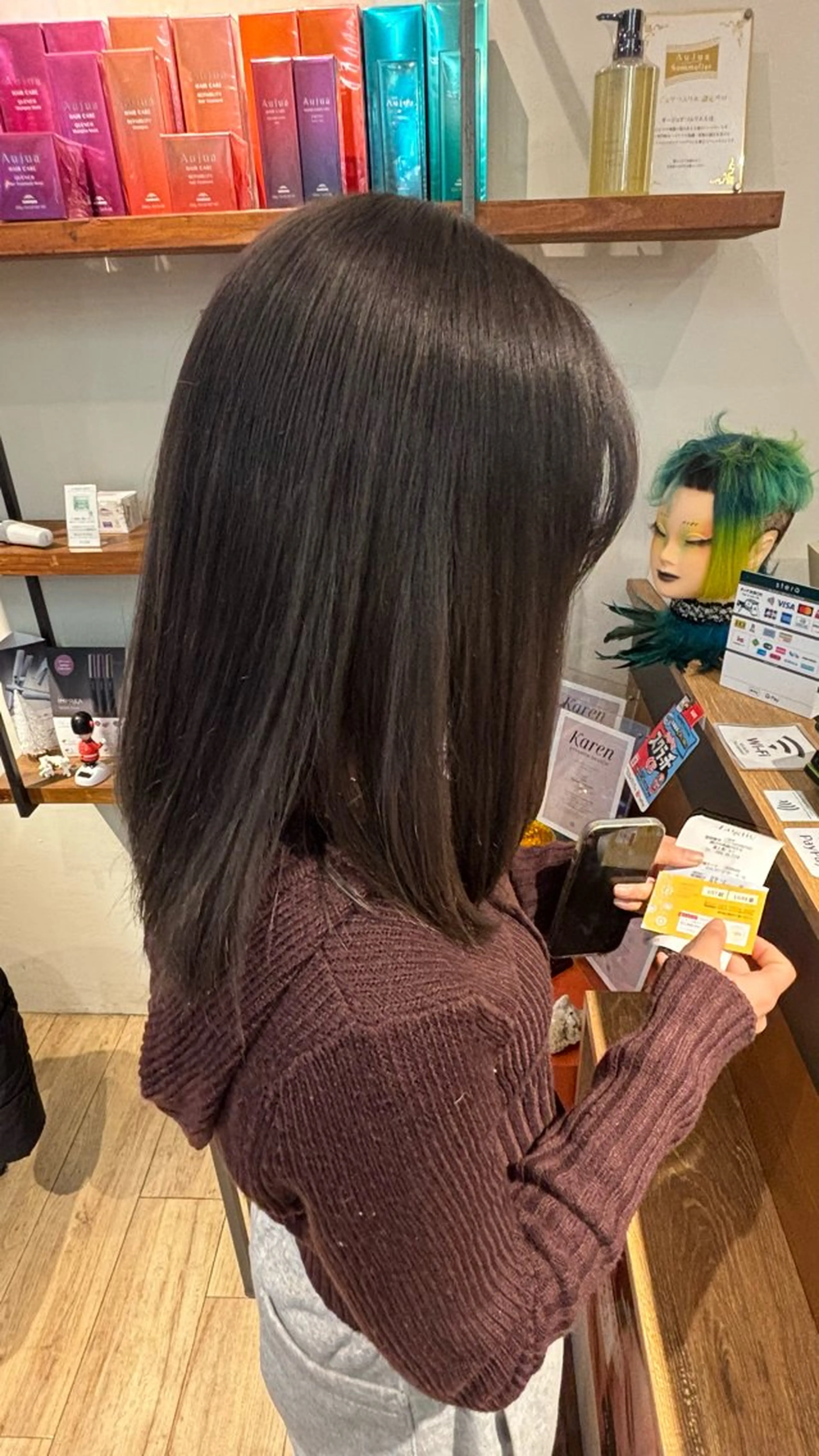 ミディアム ヘアカラー ゆうこ🍀髪質改善/ ストレート/艶カラーのヘアスタイル