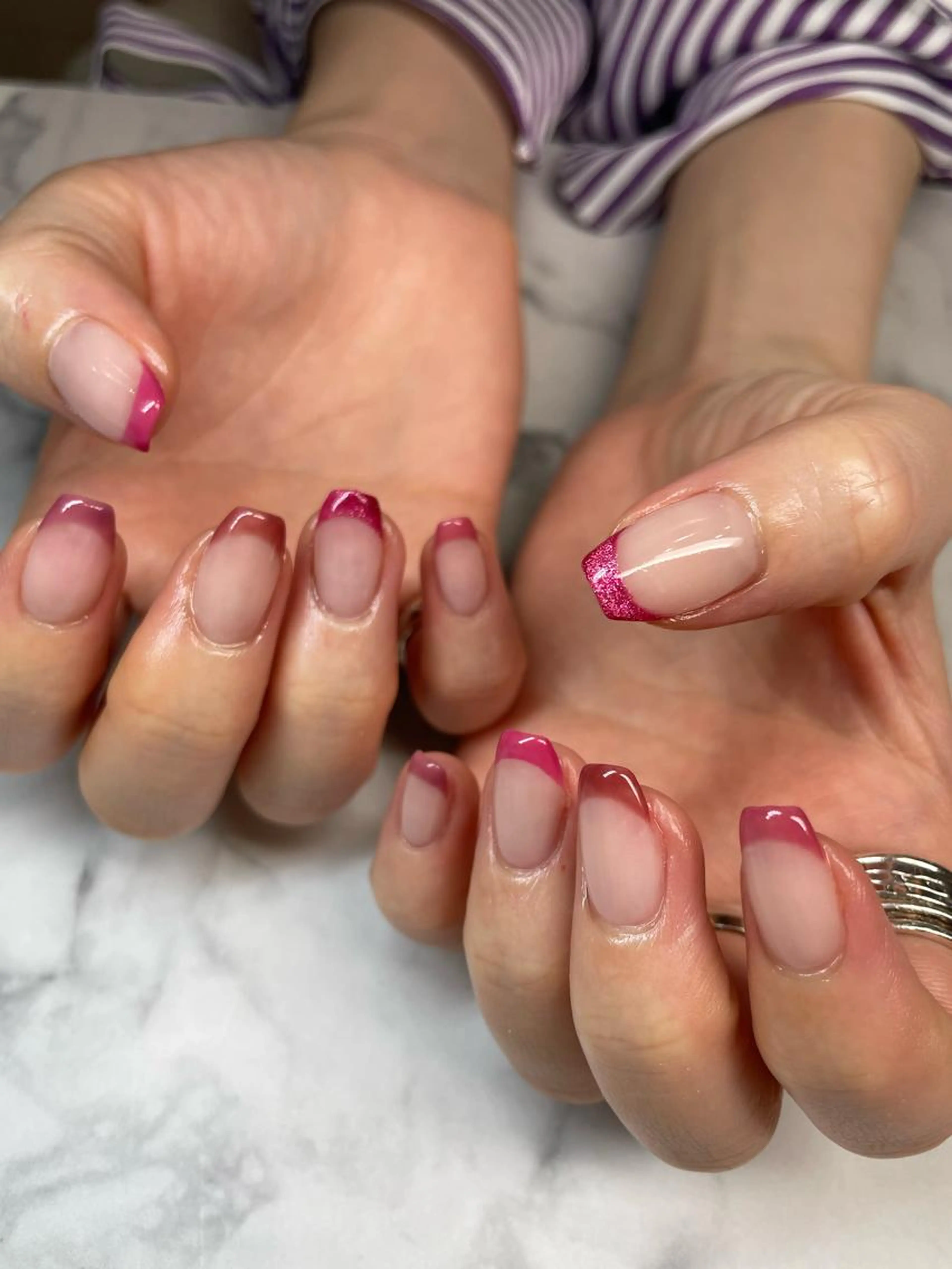 🌿フレンチデザイン(オフ込)ベースカラー追加＋500円の写真