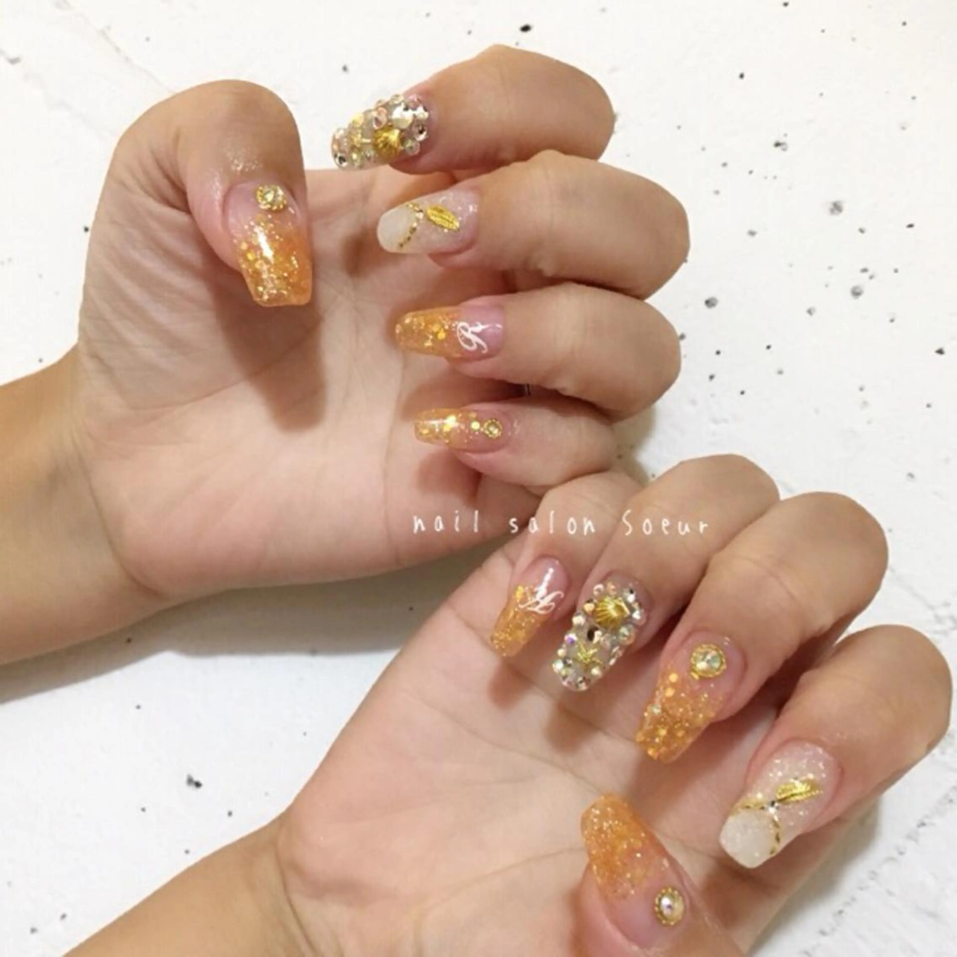 ネイル 持ち込み スカルプネイル ハンドネイル nail salon Soeurのネイルデザイン