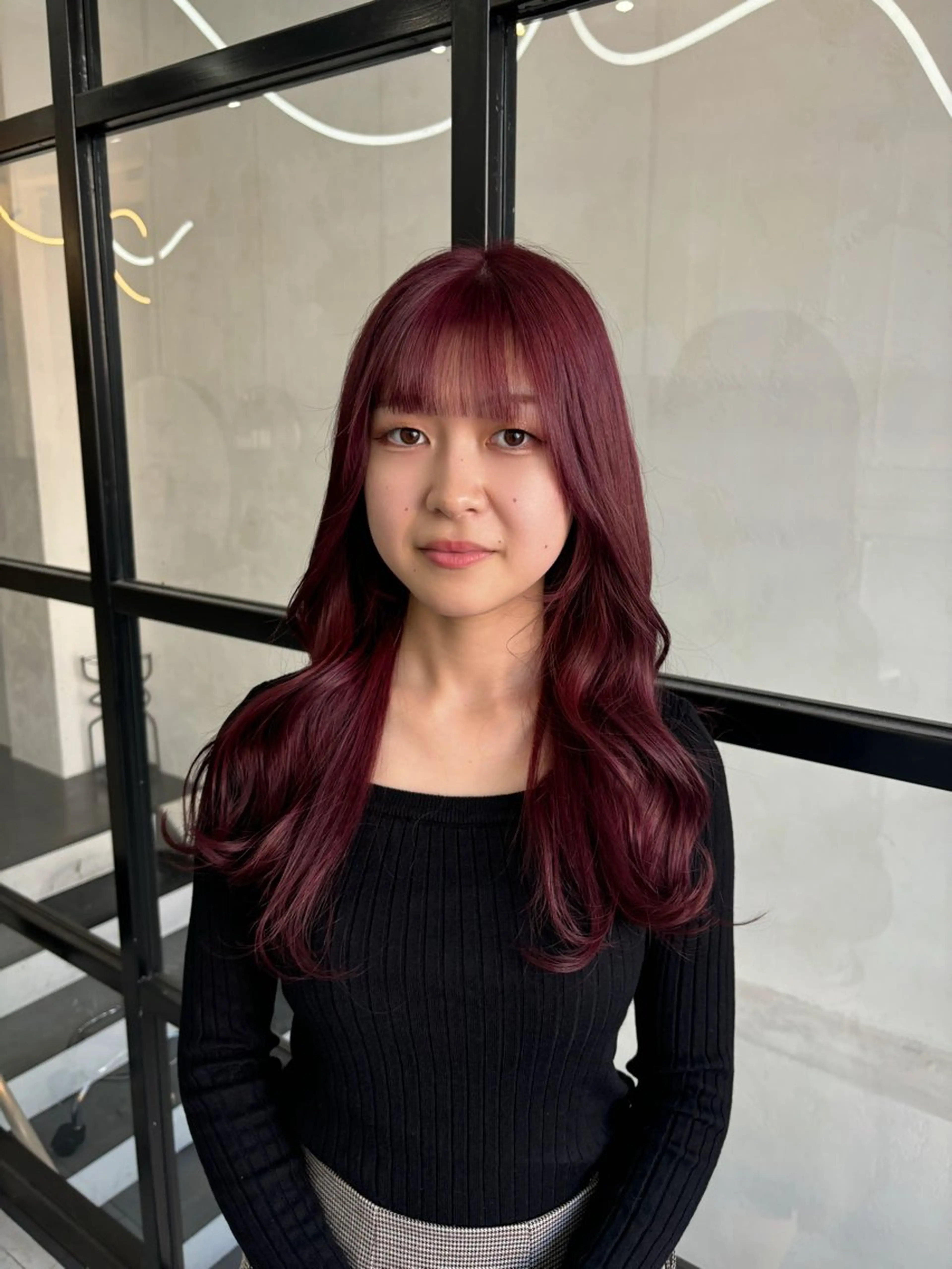 カラー ブリーチ ピンクカラー MaisonHALU 松浦光咲のヘアスタイル