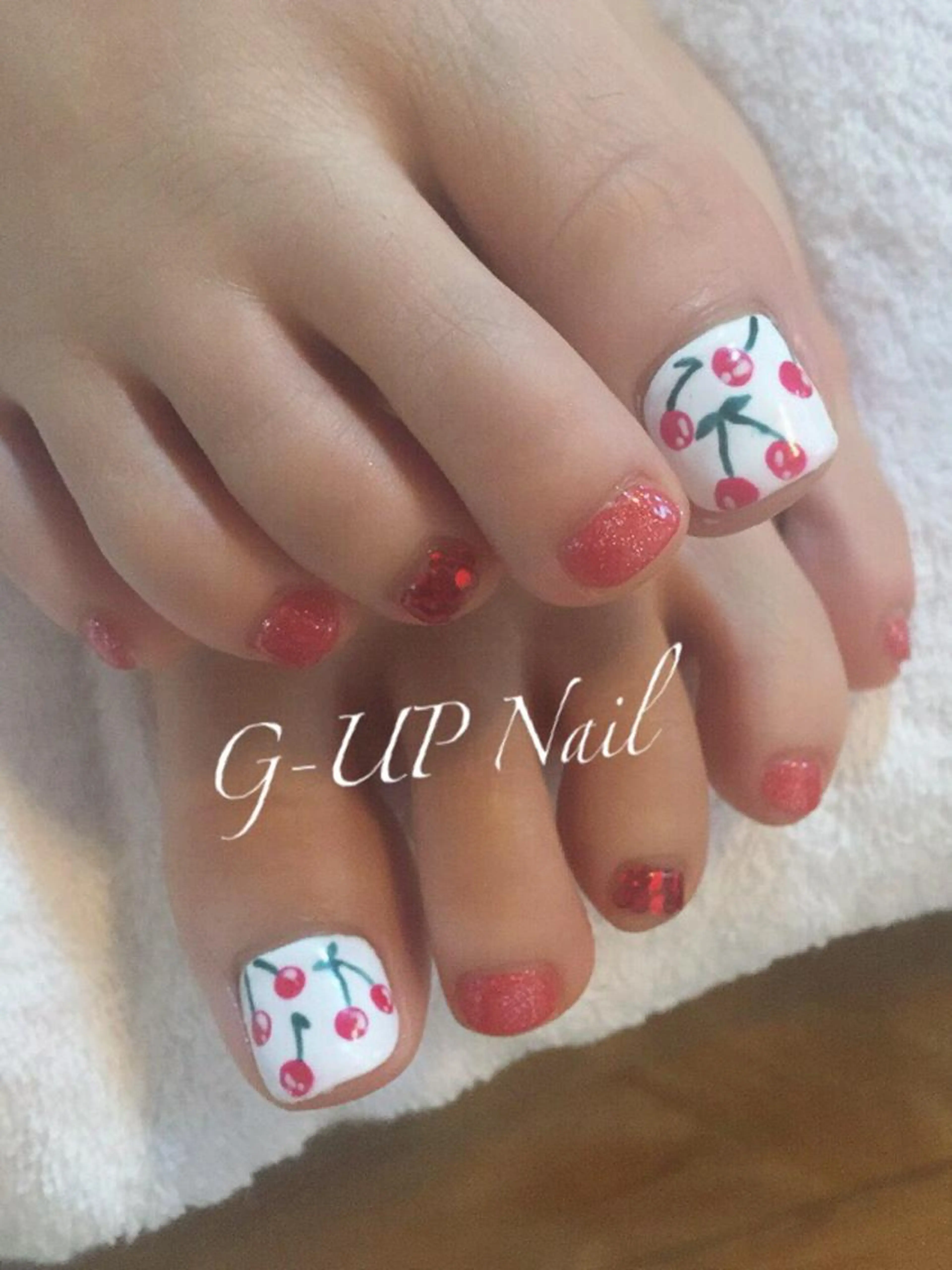 ＜付替オフ無料！＞フットジェルネイルアートし放題最大120分 コース🩷持ち込みデザインネイルの写真