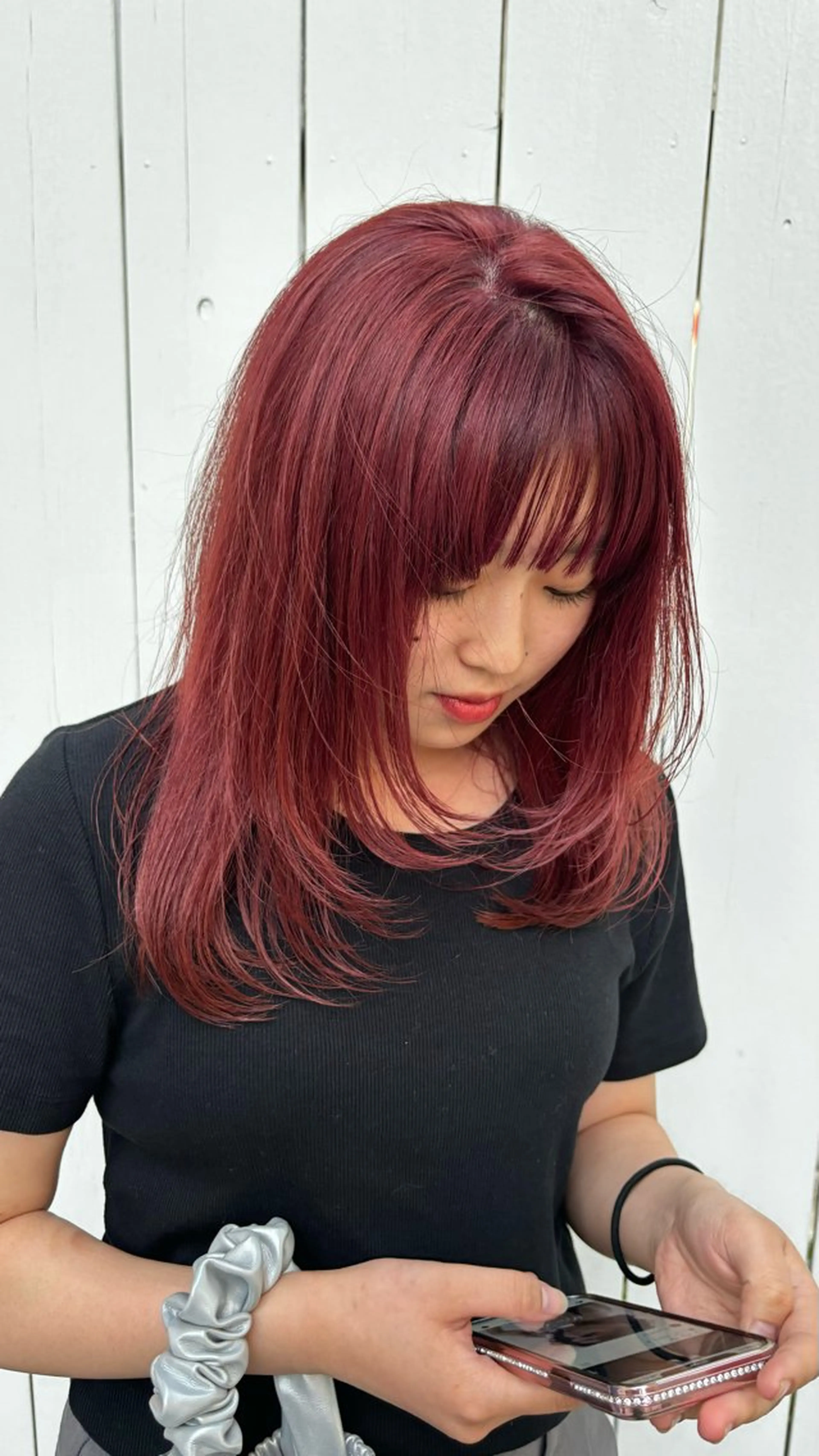 セミロング カラー ダブルカラー 顔周りカット ﾔﾏｼﾀ ﾘﾘのヘアスタイル